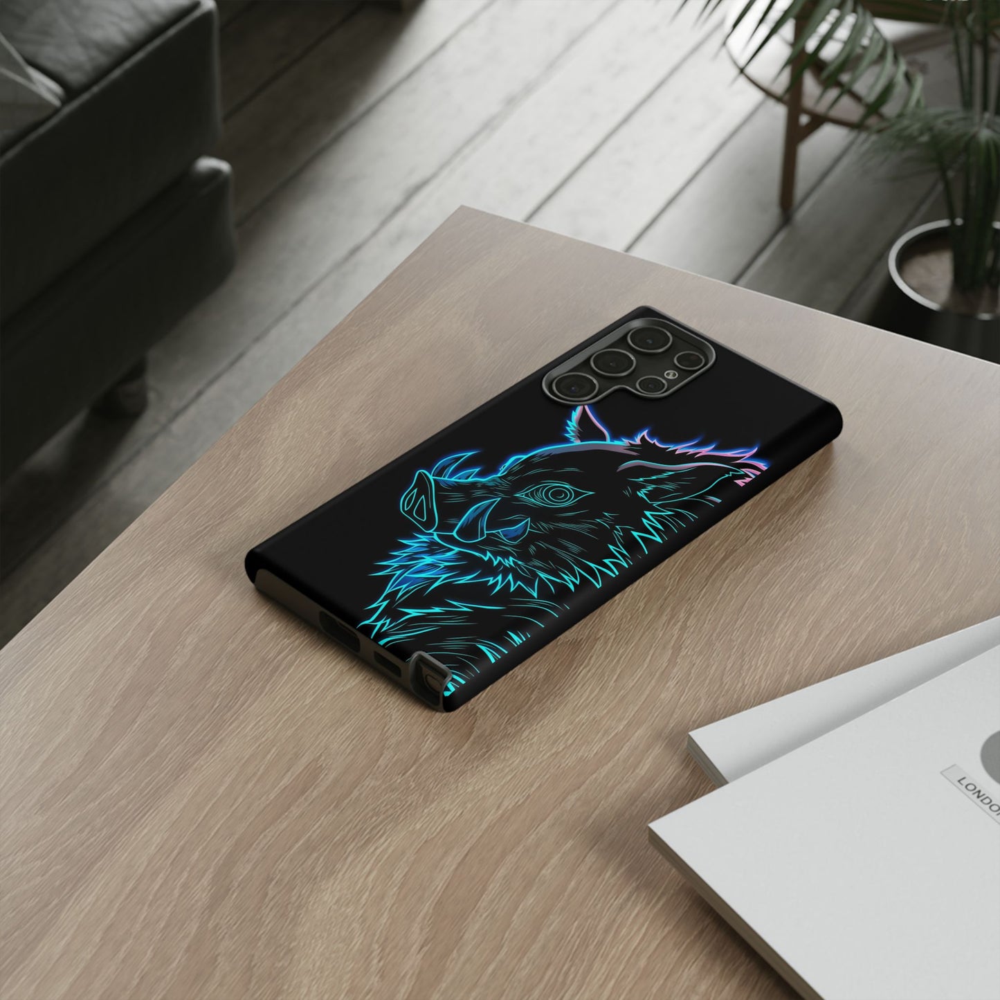 Tough Cases For iPhone, Galaxy, Anime Hashibira Beast Slayer Neon Design