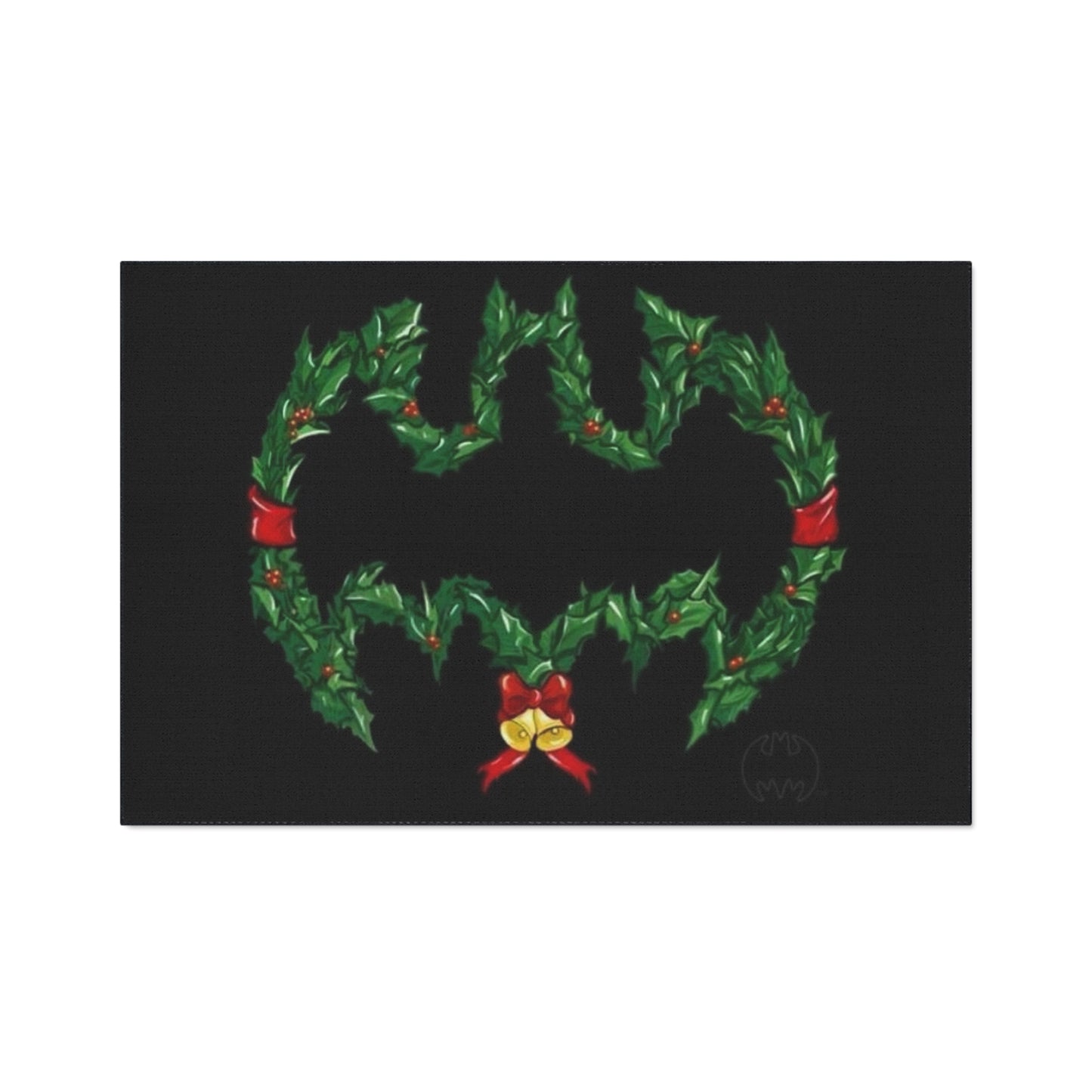 Bat Emblem Holiday Floor Mat, Christmas Decor, Seasonal Rug, Home Entrance