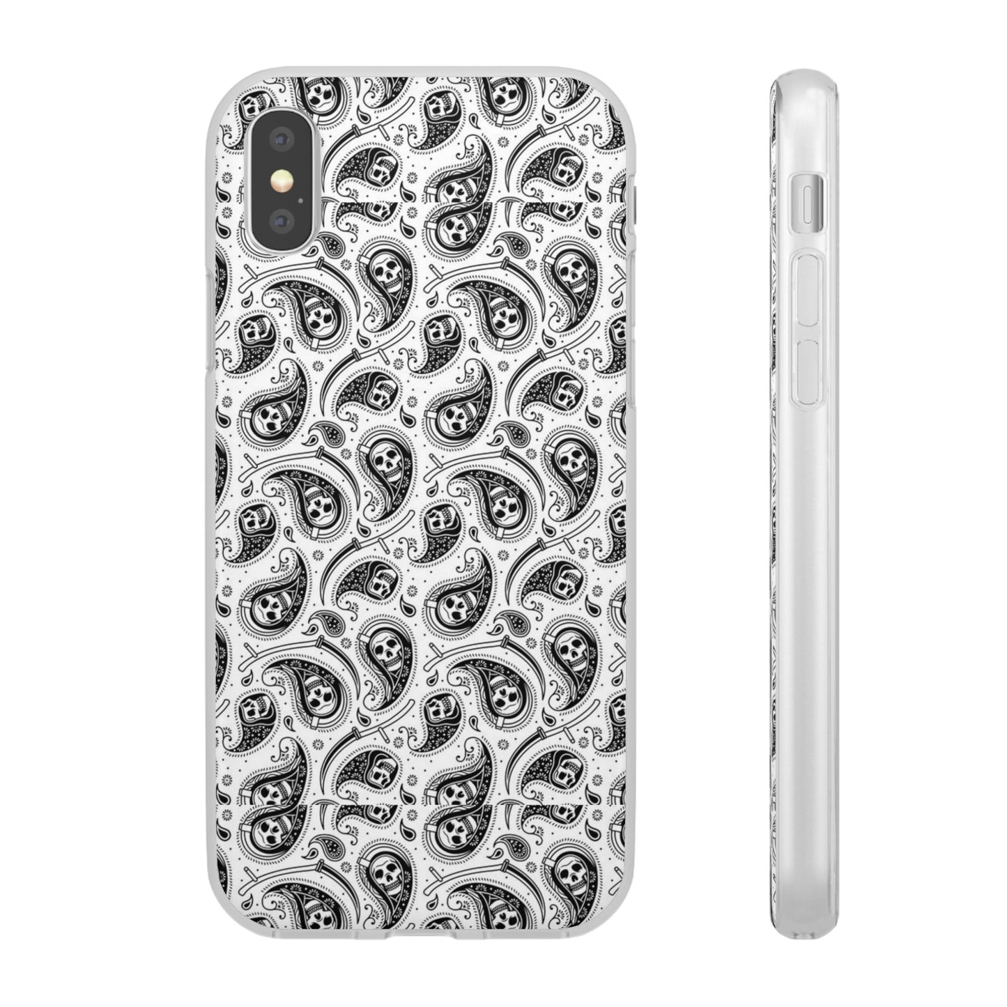 Skull Paisley Pattern Phone Case TPU Soft Flexi Case for iPhones