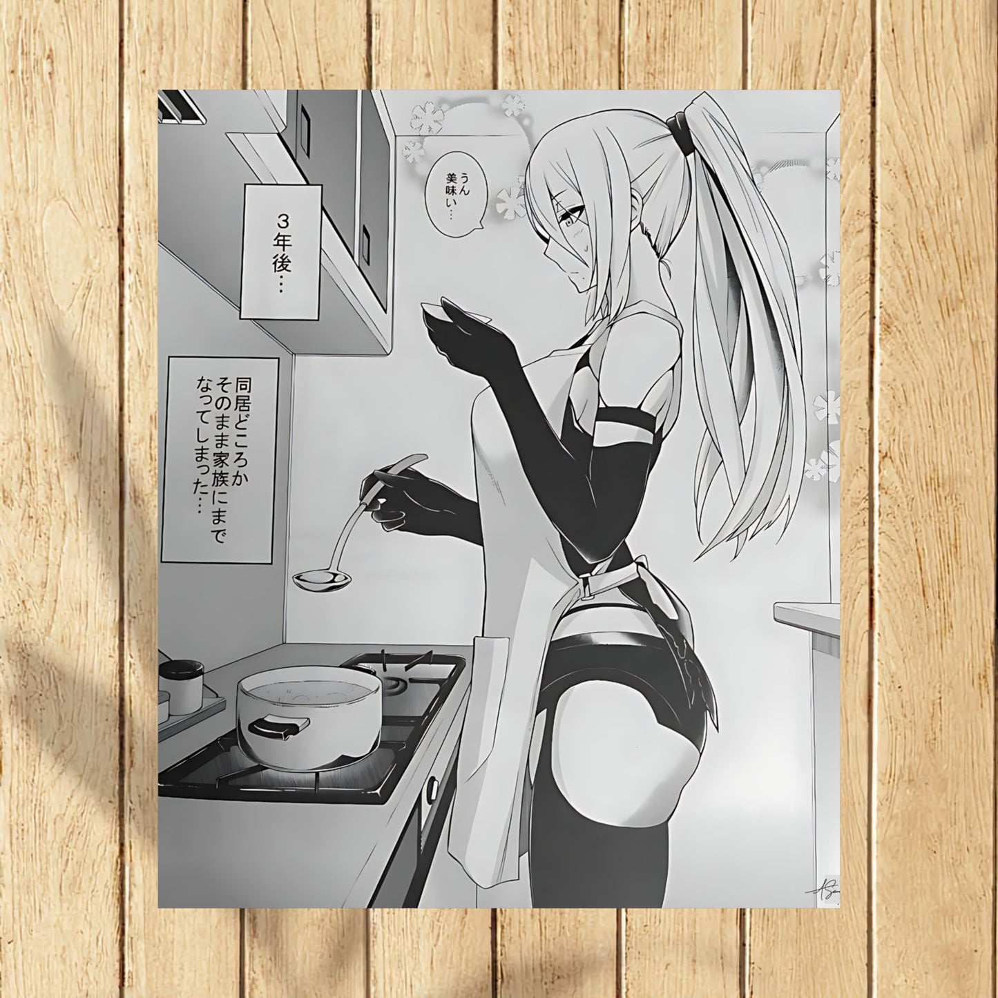 Anime N18 Waifu Girl Matte Vertical Posters, Manga Girl Cooking