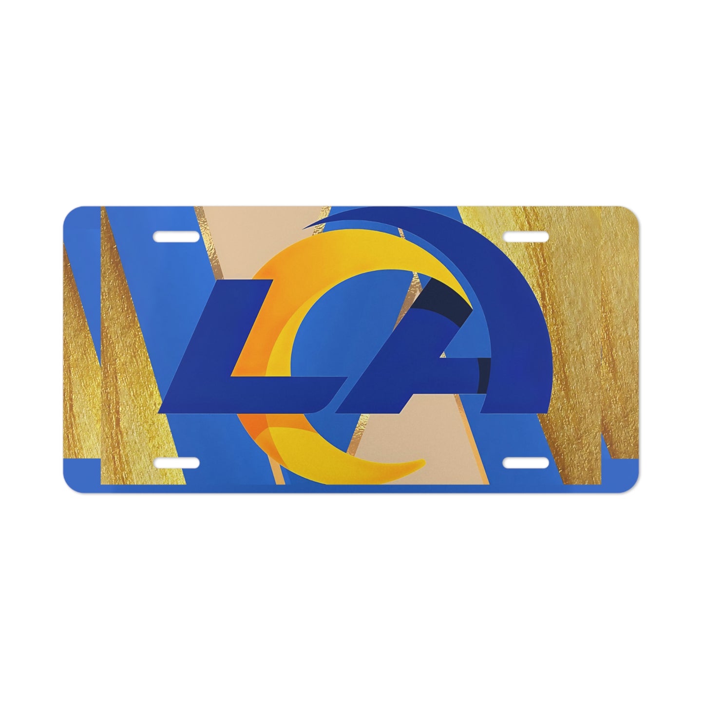 Abstract Colors Front Vanity License Plate, Custom City Of Los Angeles Rams Design