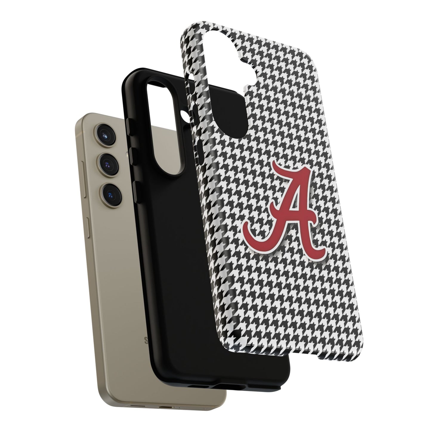 Alabama Houndstooth Phone Case, Tough Cases, College RTR Fan Gear, Initial A