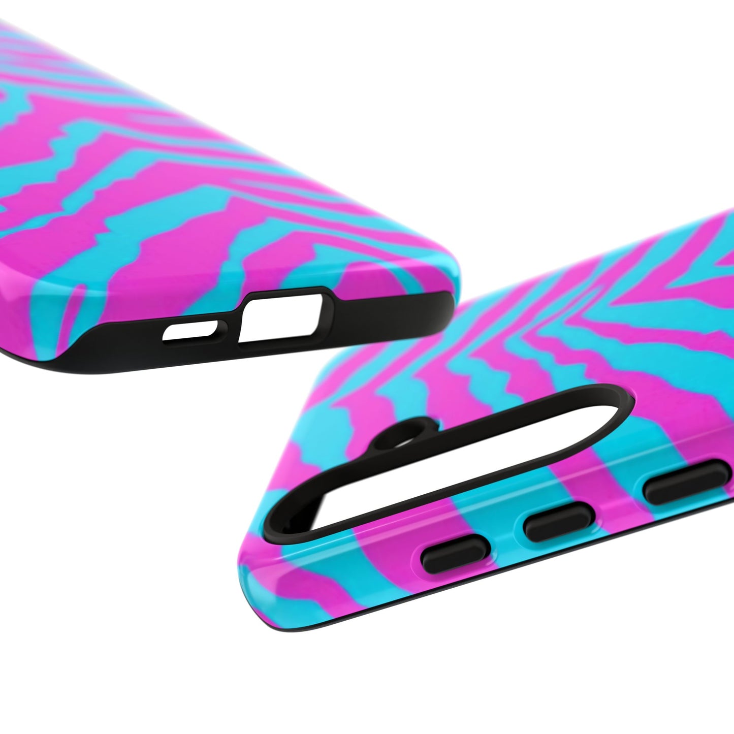 Animal Print Hot Pink And Teal Tough Case for iPhone, Galaxy and Google Pixel