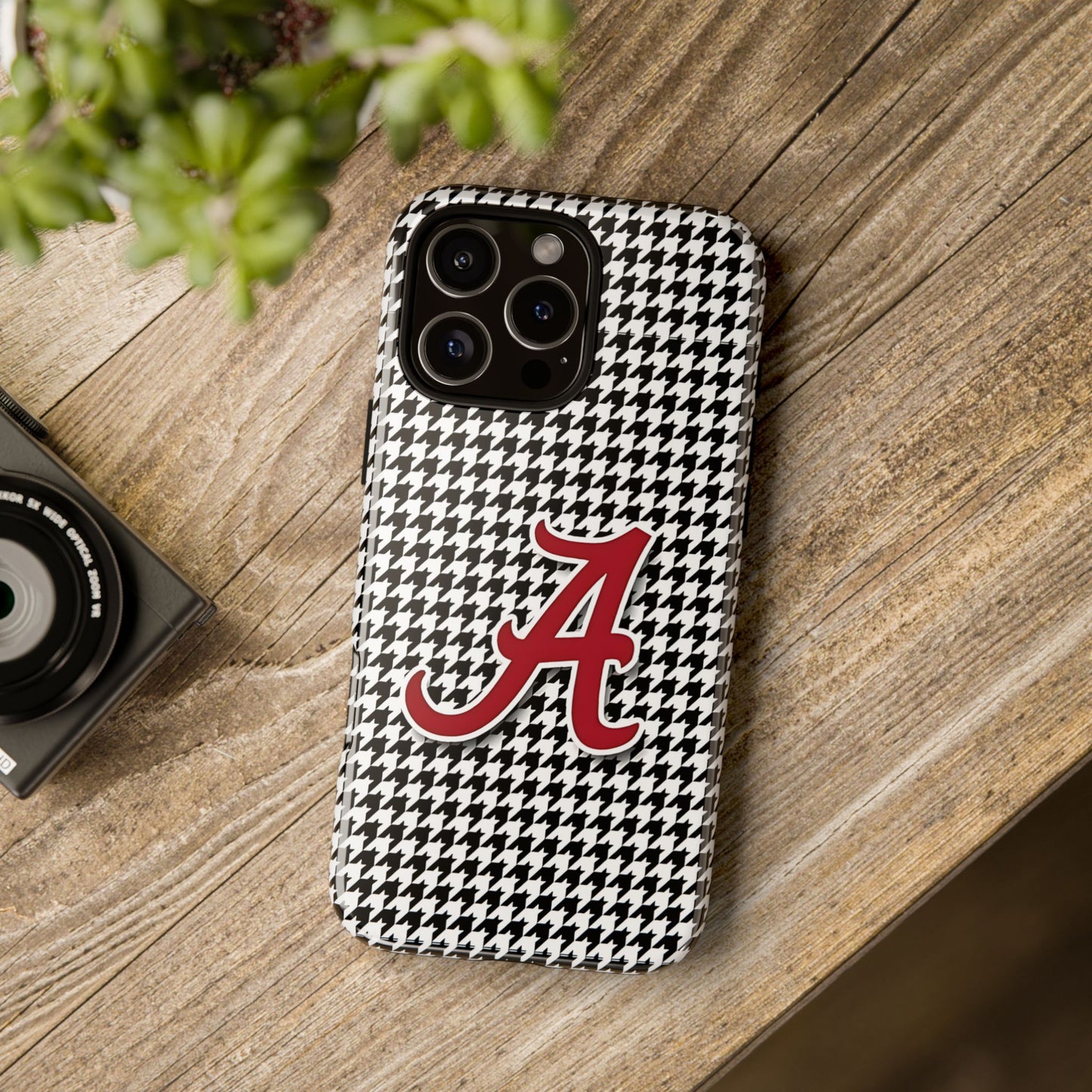 Alabama Houndstooth Phone Case, Tough Cases, College RTR Fan Gear, Initial A