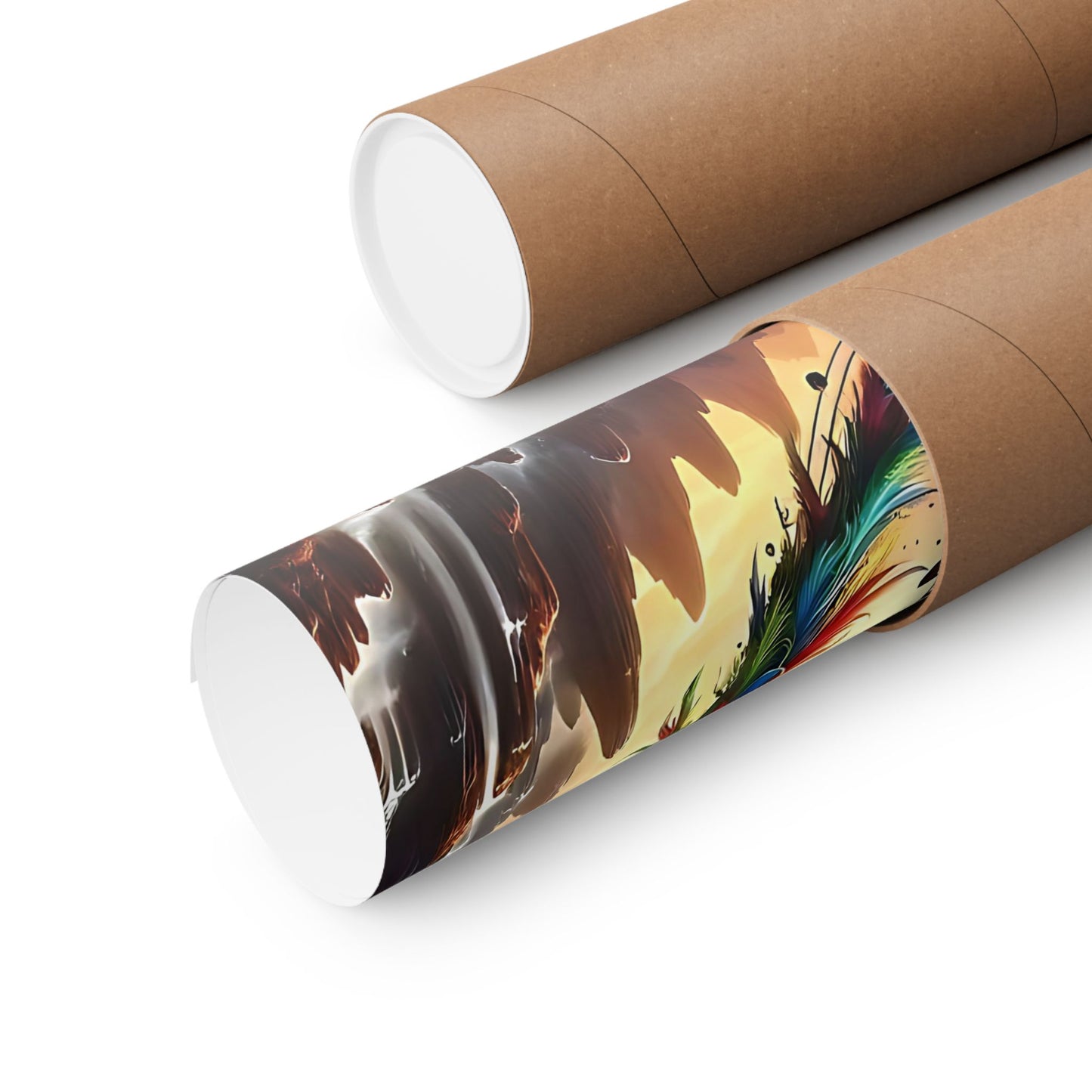 Dragon And Phoenix Ying And Yang Matte Vertical Posters Music Notes Design