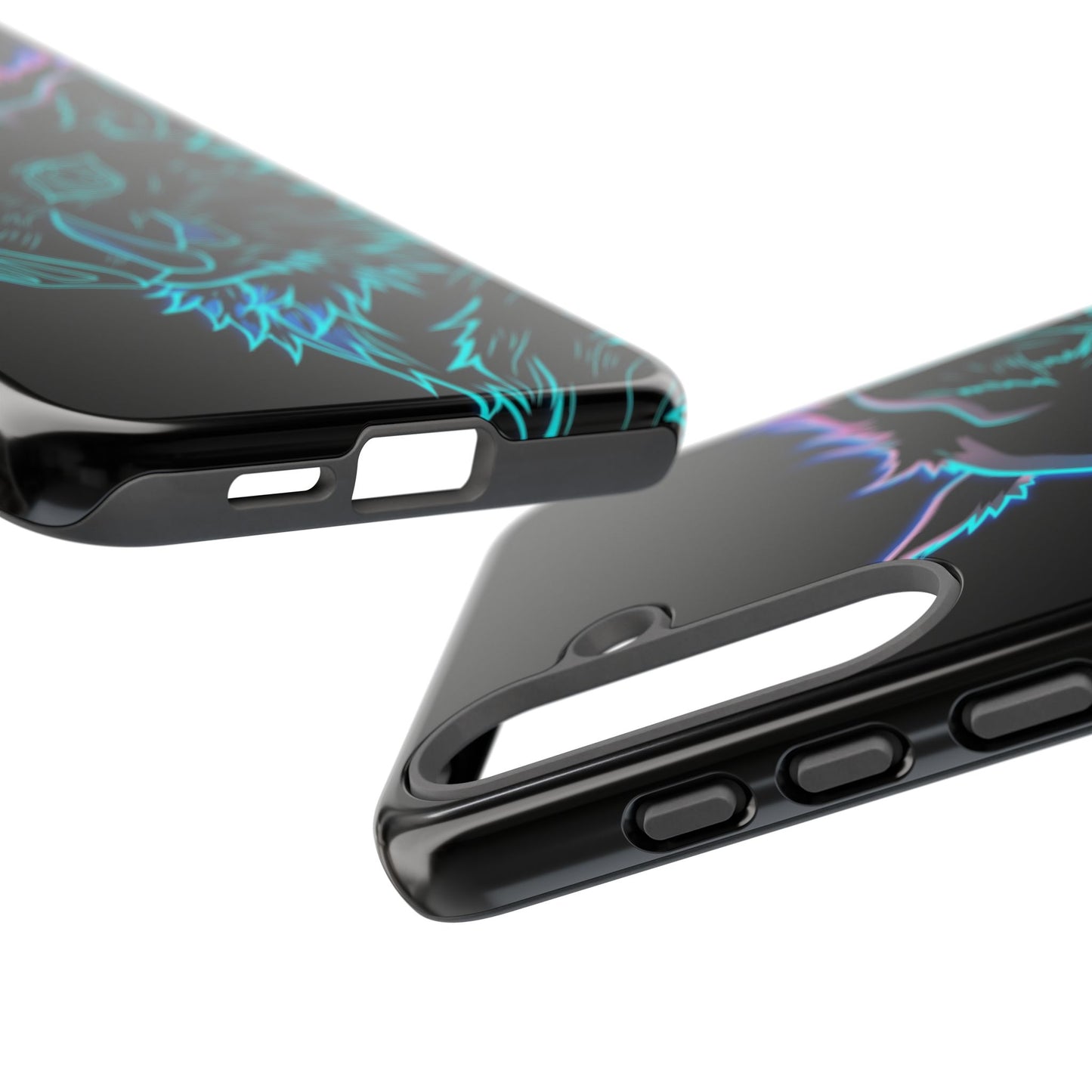Tough Cases For iPhone, Galaxy, Anime Hashibira Beast Slayer Neon Design