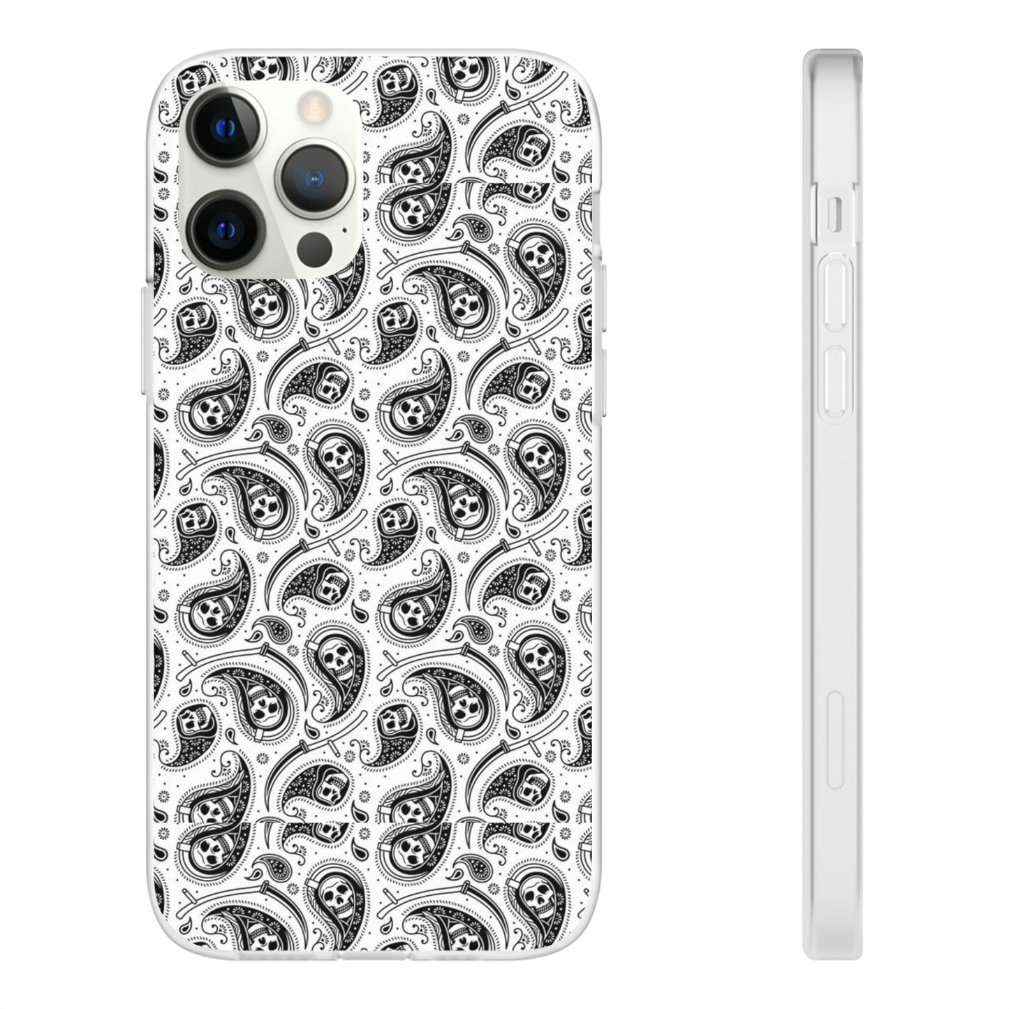 Skull Paisley Pattern Phone Case TPU Soft Flexi Case for iPhones