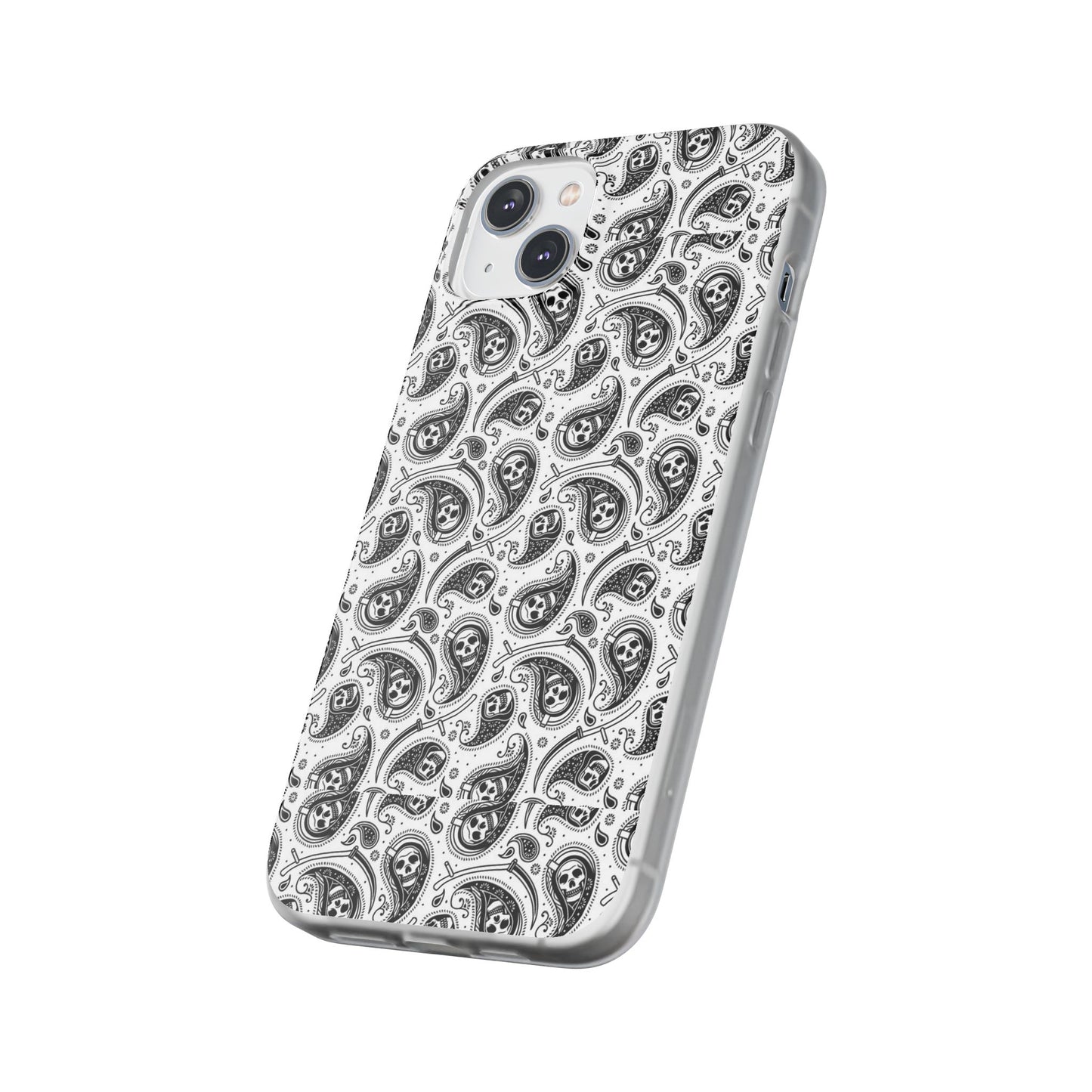 Skull Paisley Pattern Phone Case TPU Soft Flexi Case for iPhones