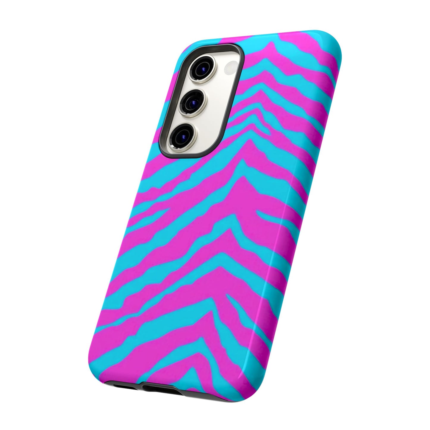 Animal Print Hot Pink And Teal Tough Case for iPhone, Galaxy and Google Pixel