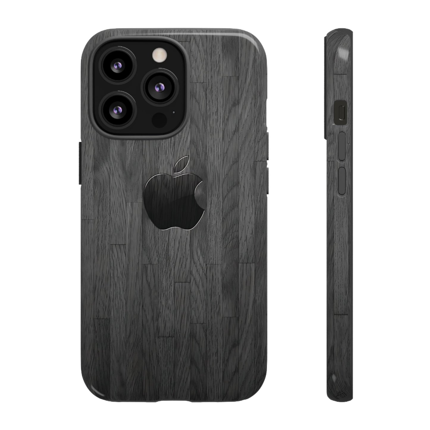 Tough Cases For iPhones, Gray Wood Color Rugged Phone Case