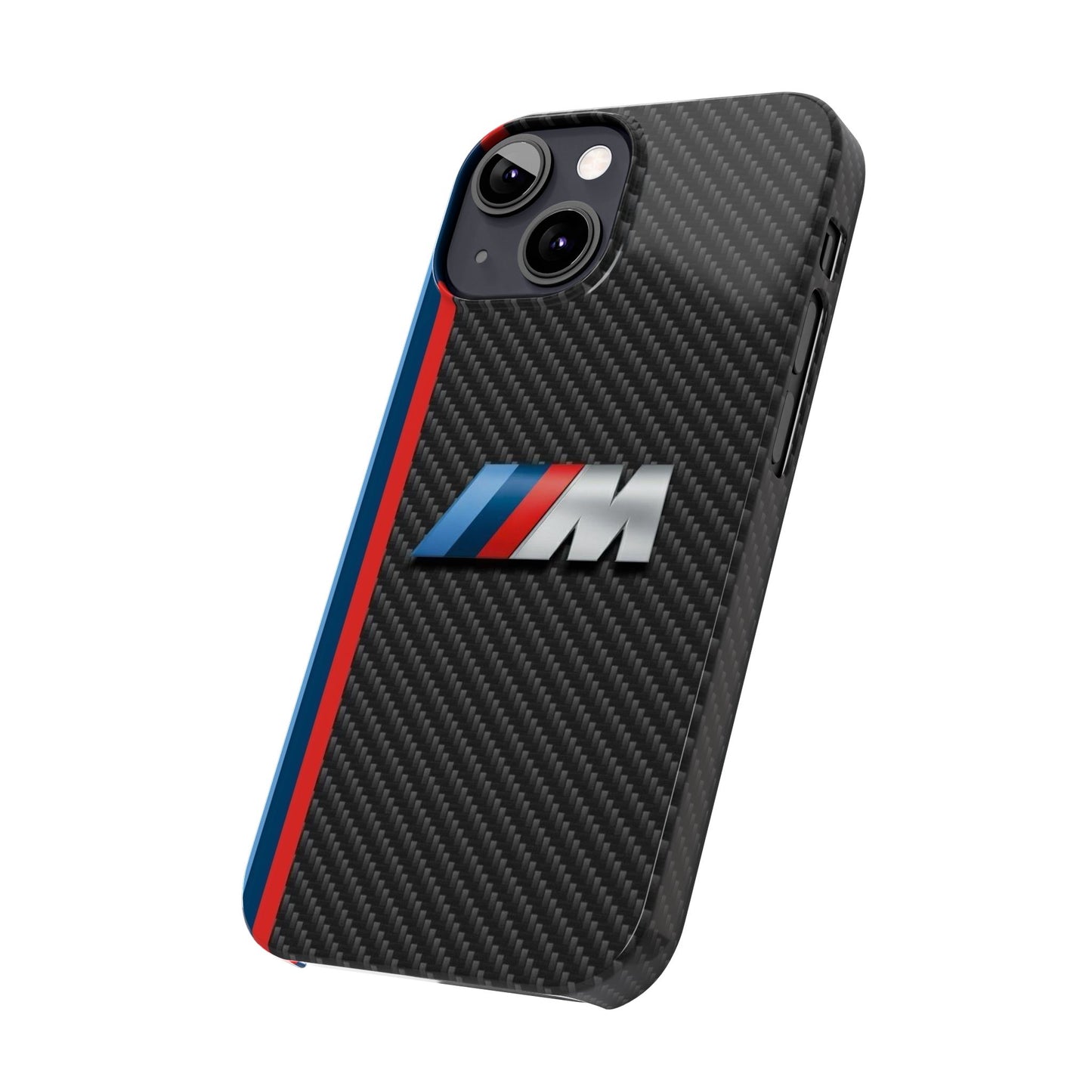 Black iPhone Slim Case, Blue And Red Stripes, BMW M Series