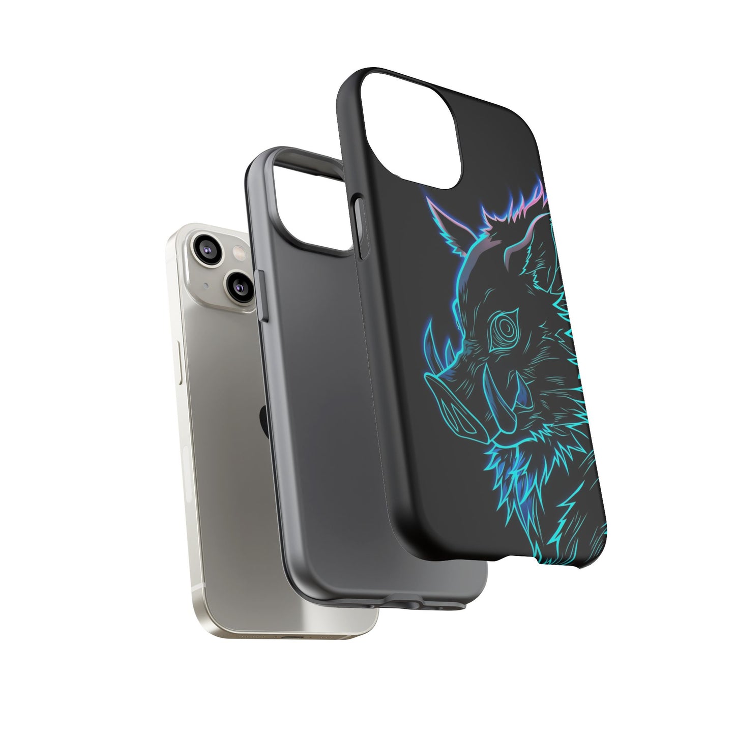 Tough Cases For iPhone, Galaxy, Anime Hashibira Beast Slayer Neon Design