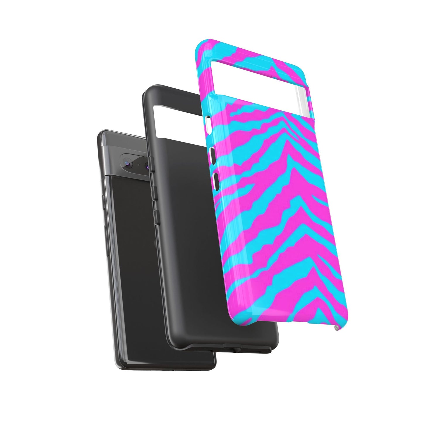 Animal Print Hot Pink And Teal Tough Case for iPhone, Galaxy and Google Pixel