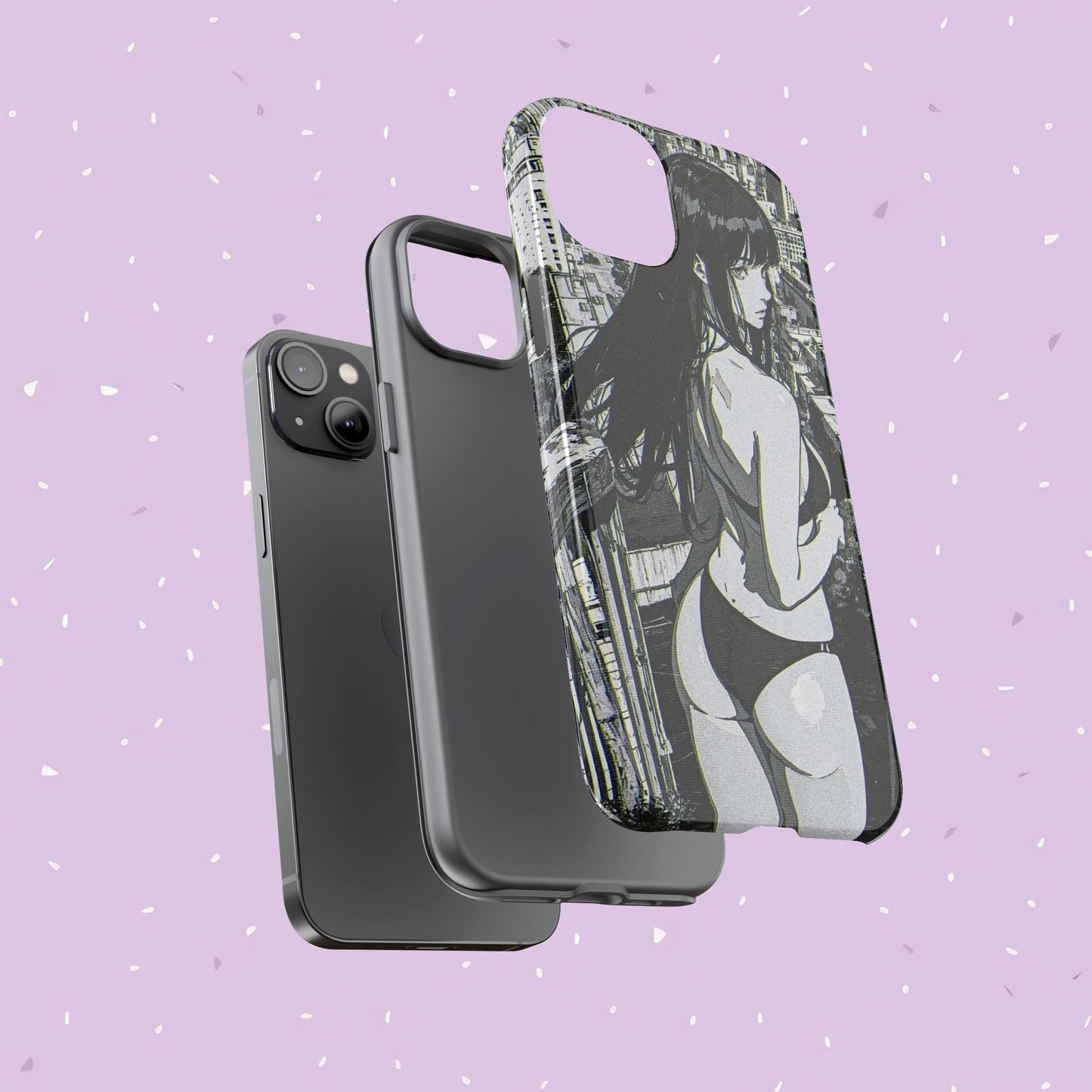 Tough Phone Case, Anime Manga Girl Bikini Design, iPhone, Galaxy, Google Pixel, Hentai Ecchi Art