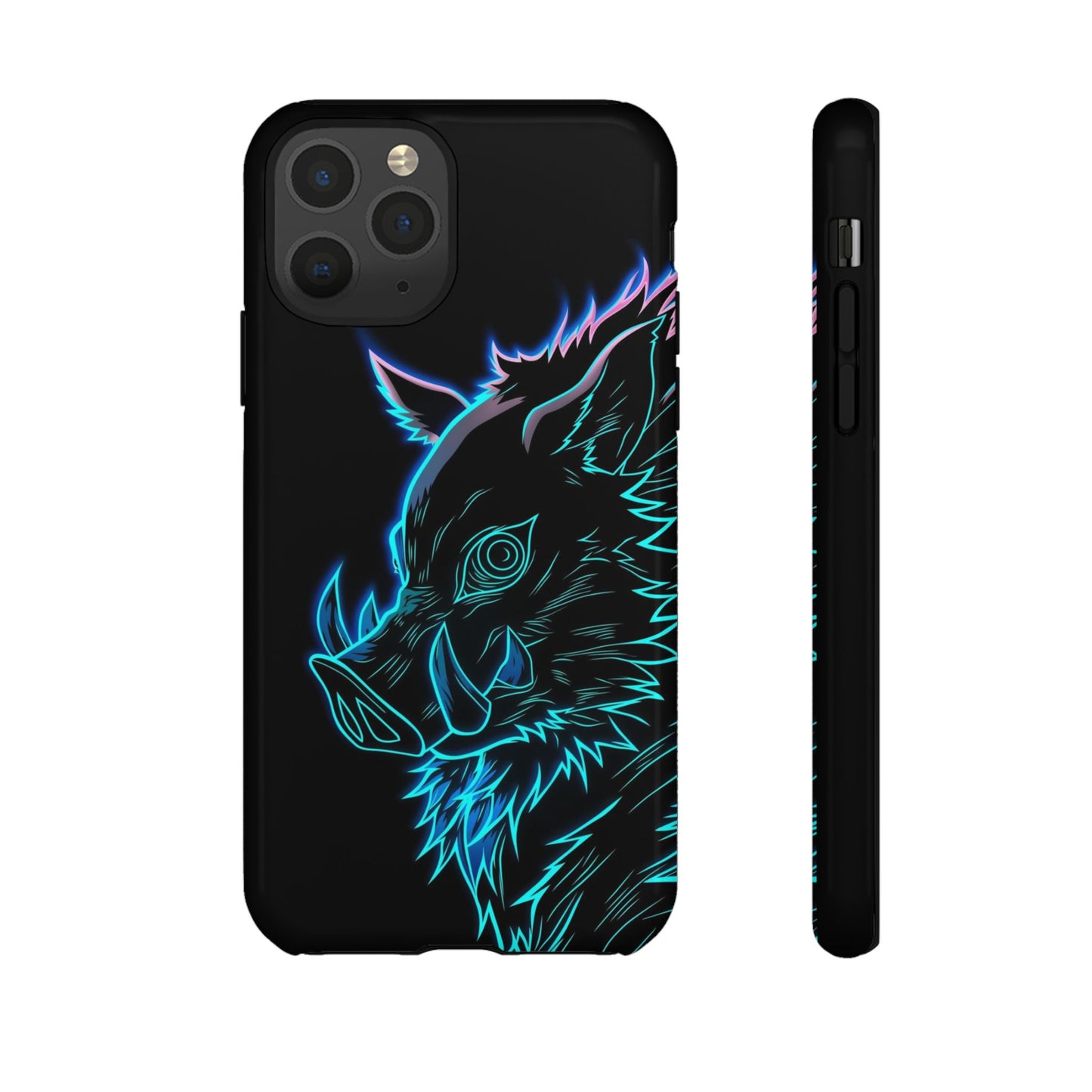 Tough Cases For iPhone, Galaxy, Anime Hashibira Beast Slayer Neon Design