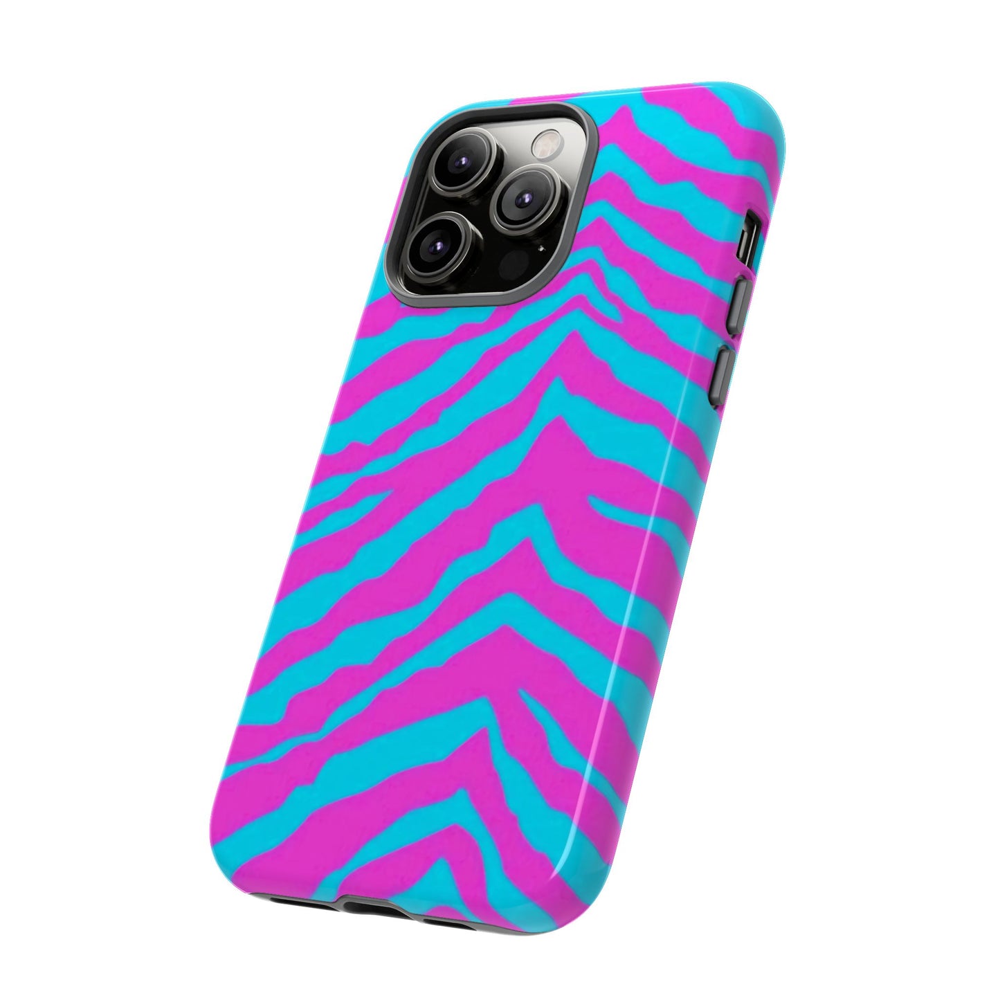 Animal Print Hot Pink And Teal Tough Case for iPhone, Galaxy and Google Pixel