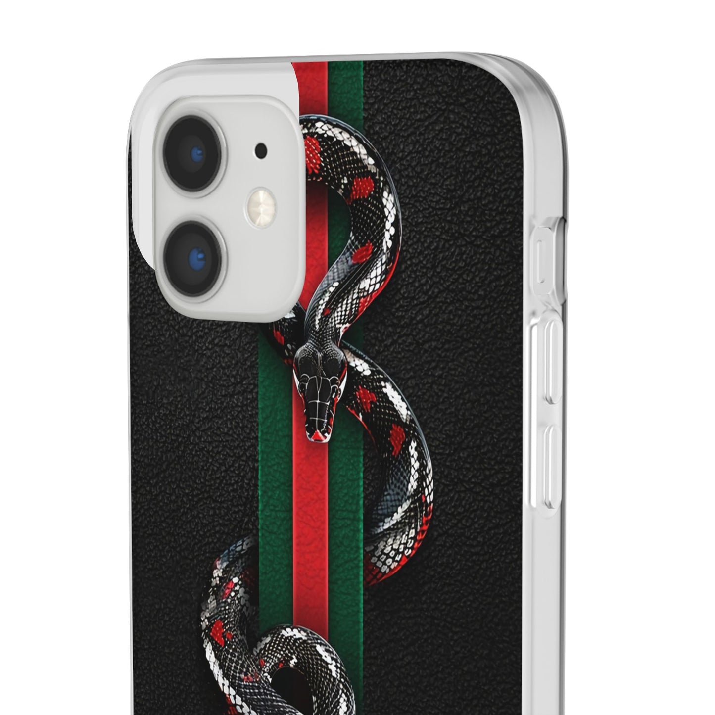 Green and Red Stripes Snake TPU Flexi Cases For iPhones And Samsung Galaxy