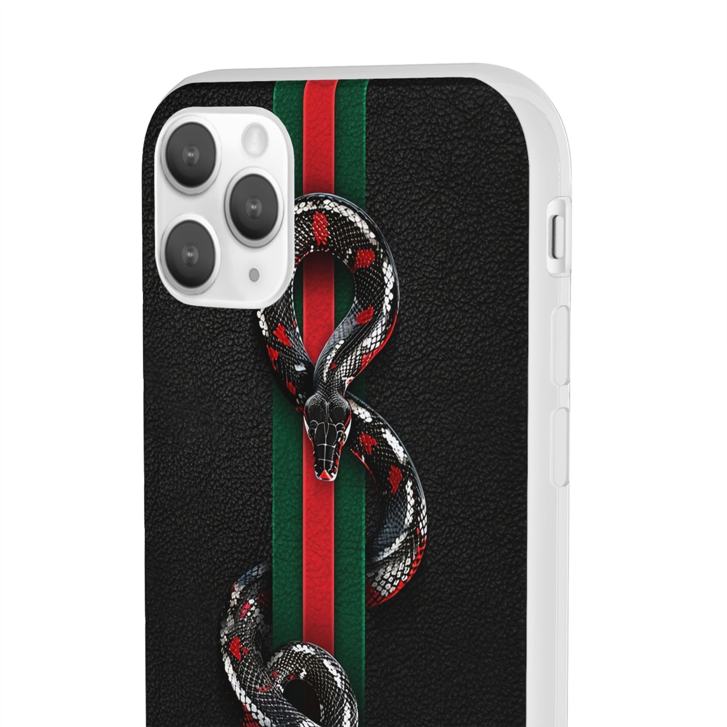 Green and Red Stripes Snake TPU Flexi Cases For iPhones And Samsung Galaxy