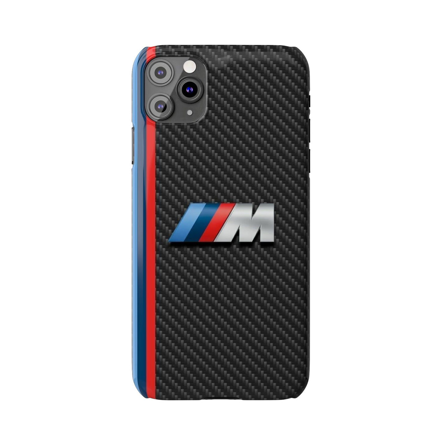 Black iPhone Slim Case, Blue And Red Stripes, BMW M Series