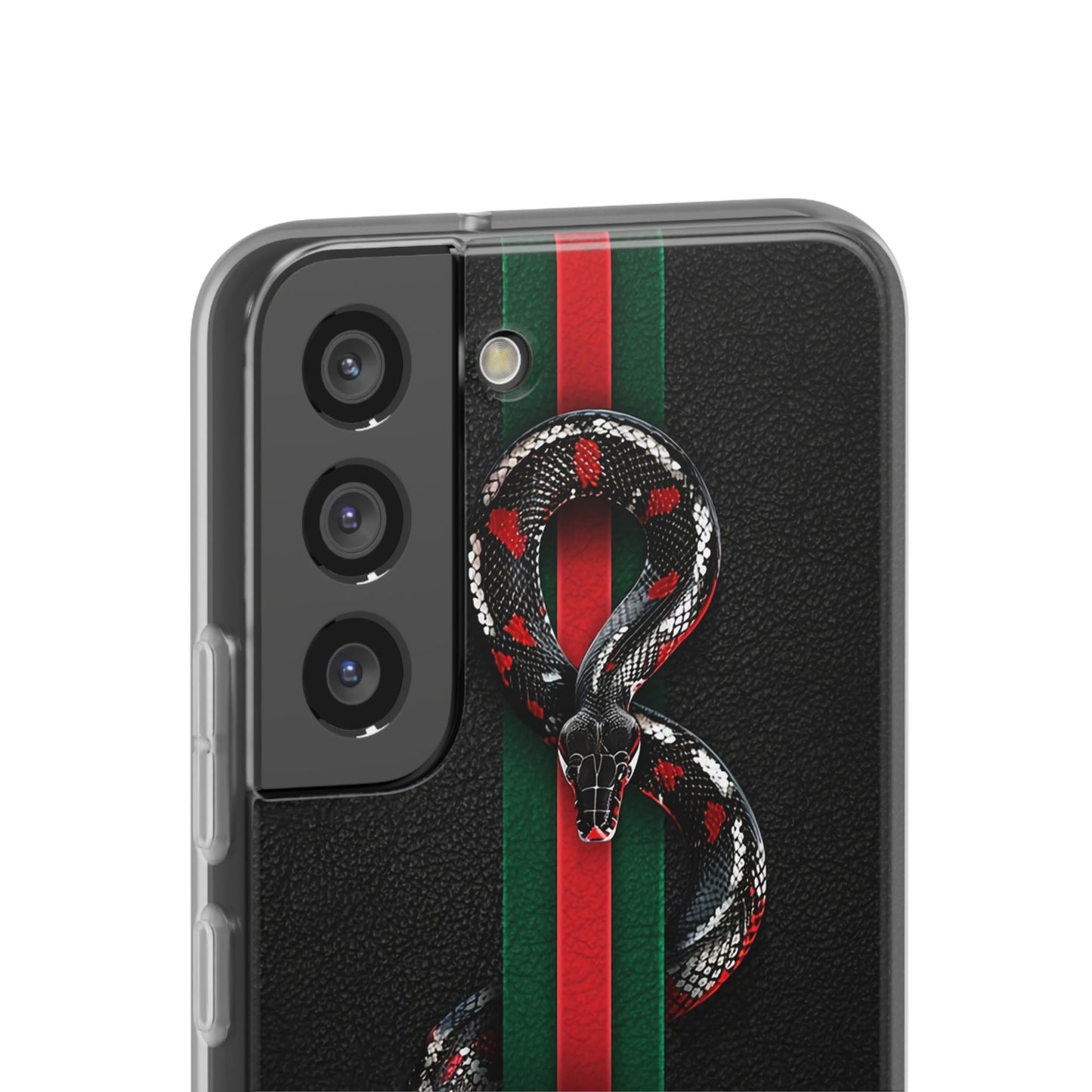 Green and Red Stripes Snake TPU Flexi Cases For iPhones And Samsung Galaxy