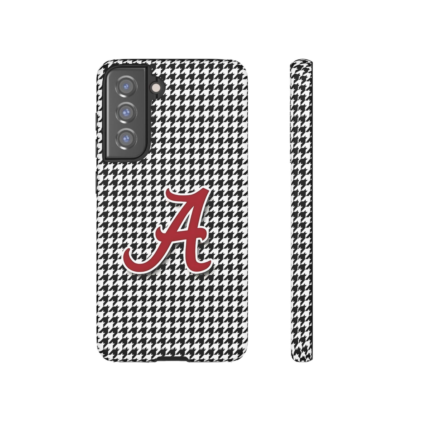 Alabama Houndstooth Phone Case, Tough Cases, College RTR Fan Gear, Initial A