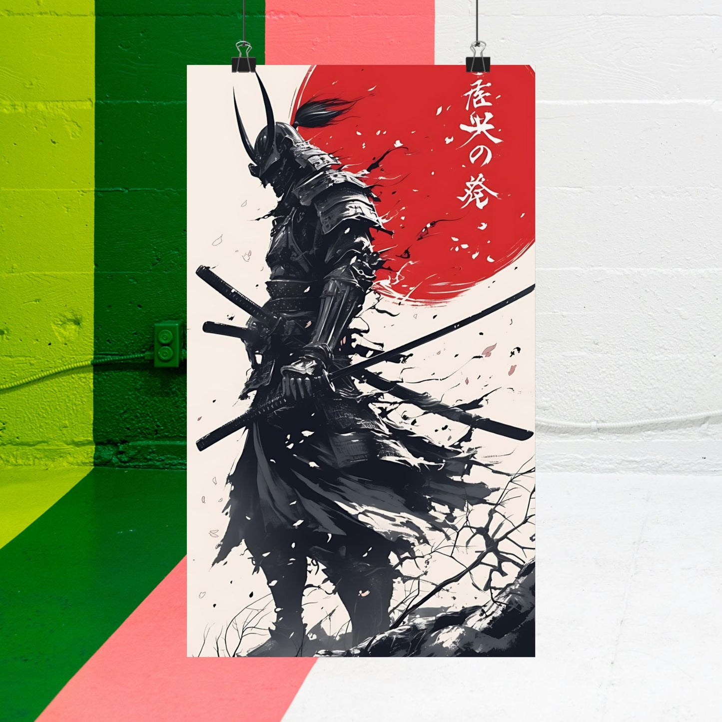 Samurai Warrior Matte Vertical Posters Japanese Samurai Preparing For Battle