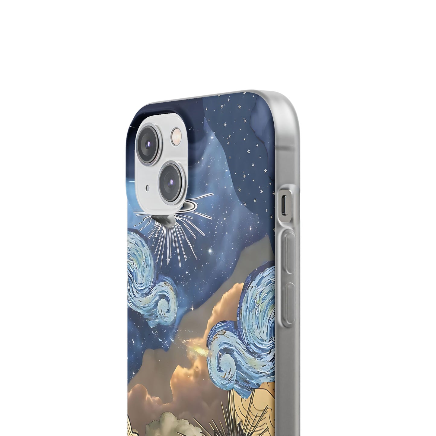 Celestial Flexi Case, Boho Phone Cover, Galaxy Protection, Starry Night Design,