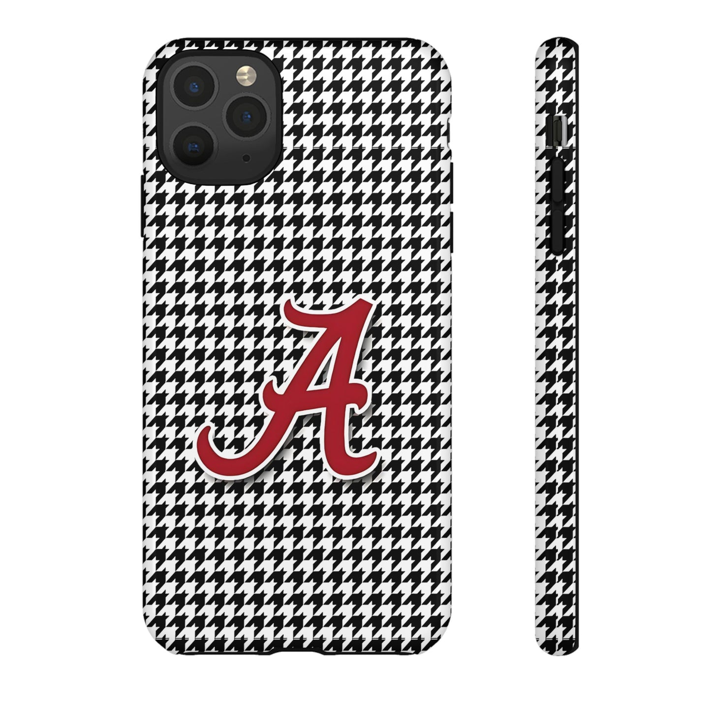 Alabama Houndstooth Phone Case, Tough Cases, College RTR Fan Gear, Initial A