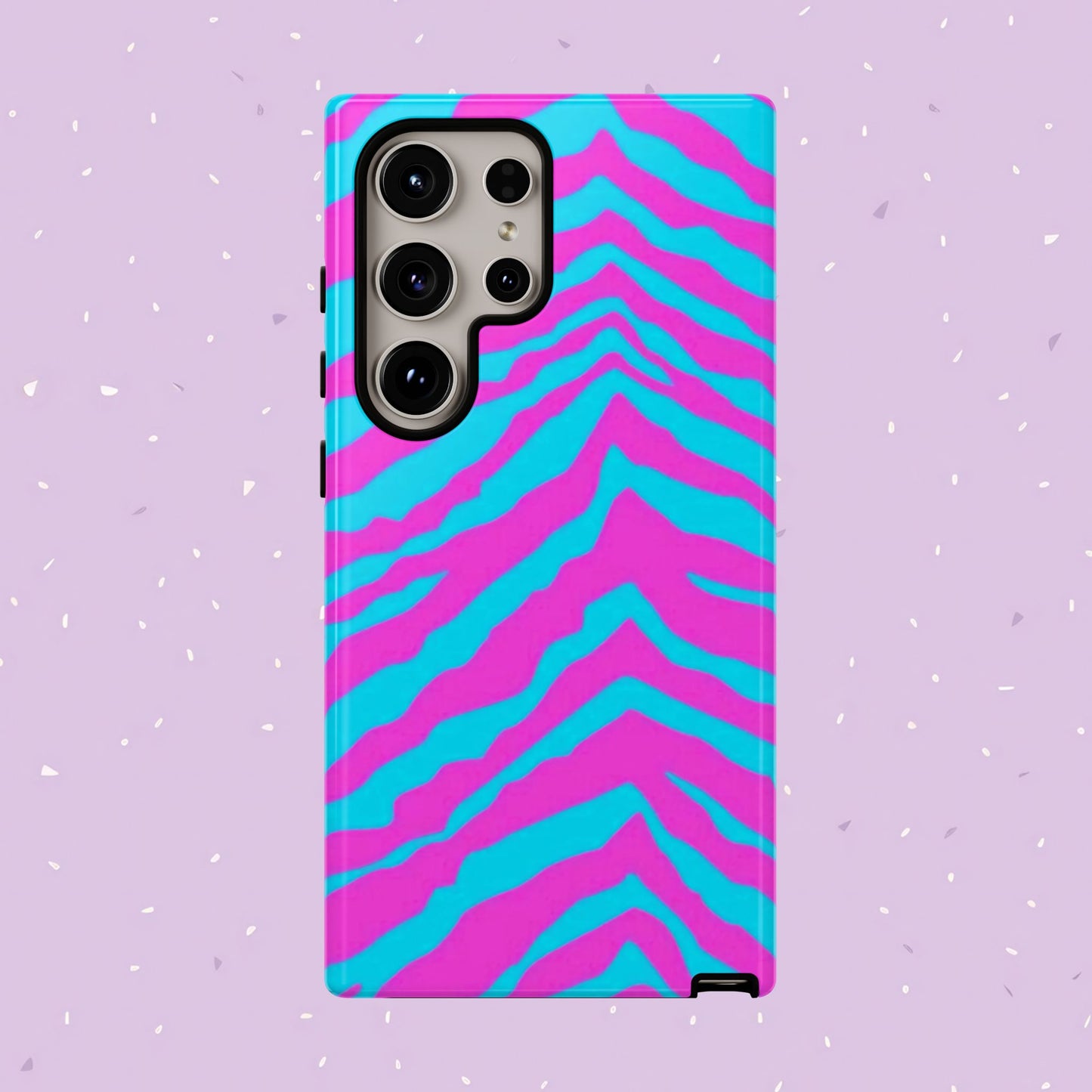 Animal Print Hot Pink And Teal Tough Case for iPhone, Galaxy and Google Pixel