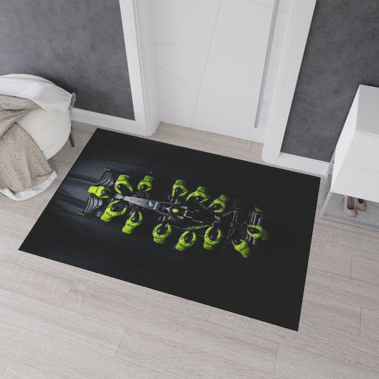 Motor Sports Pit Crew Illustration Floor Mat Formula Racing Team Scene Pirelli Tire