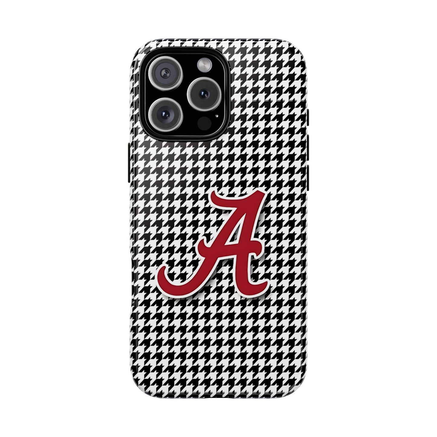 Alabama Houndstooth Phone Case, Tough Cases, College RTR Fan Gear, Initial A