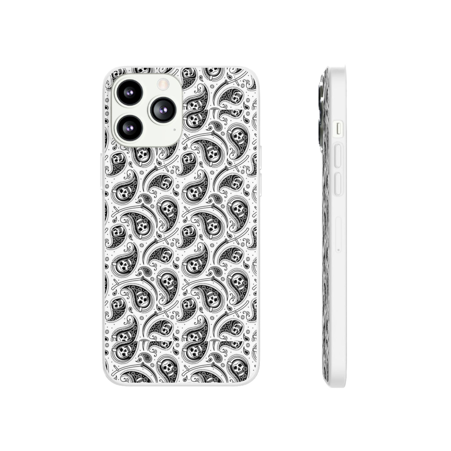 Skull Paisley Pattern Phone Case TPU Soft Flexi Case for iPhones