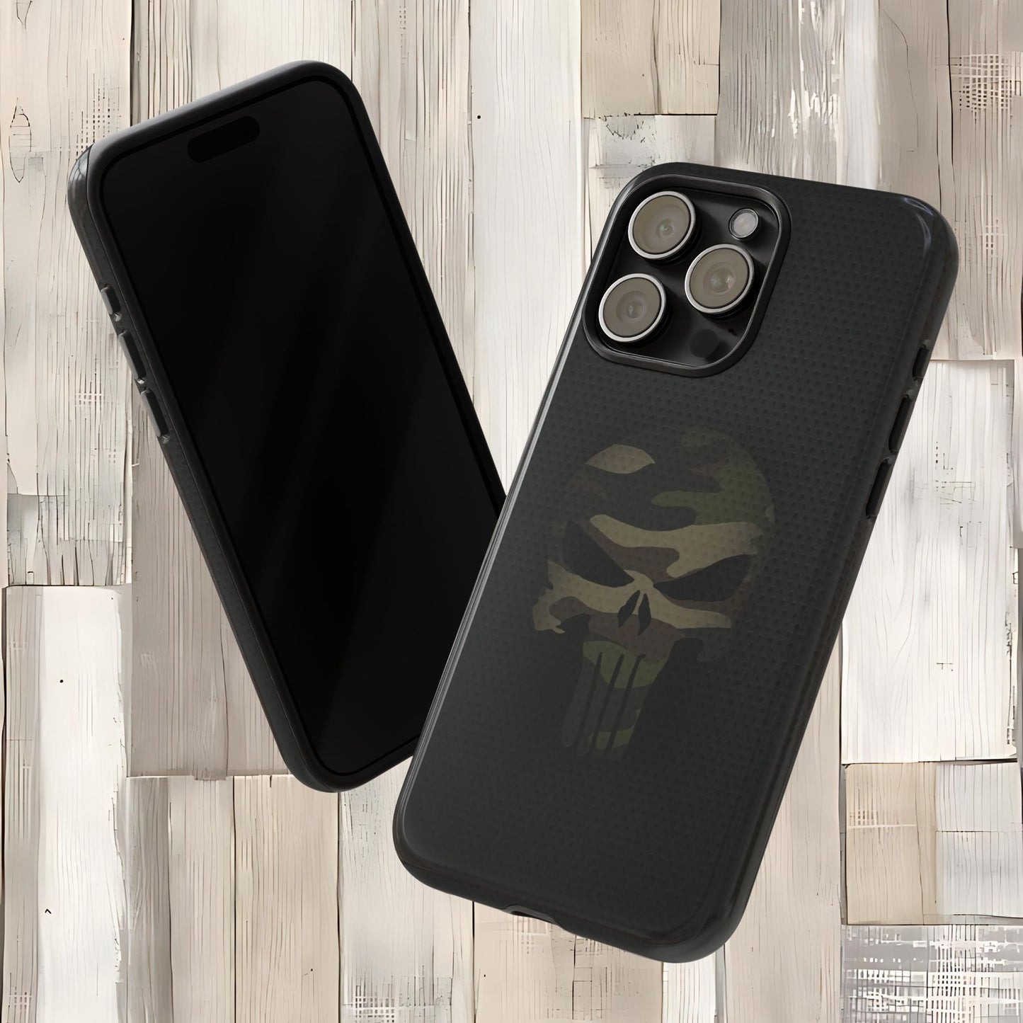 Camo Green Tough Case For iPhone, Samsung Galaxy, Pixel, Punisher Graphic