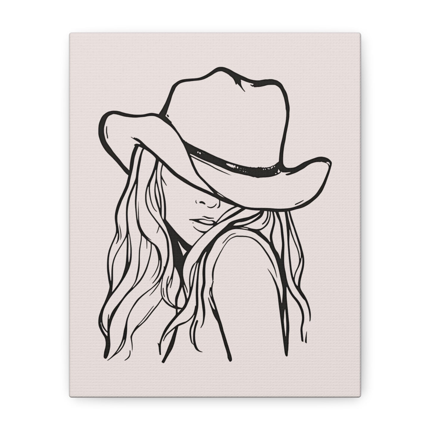 Canvas Wall Art Prints, Western Cowgirl Wall Art, Trendy Line Art