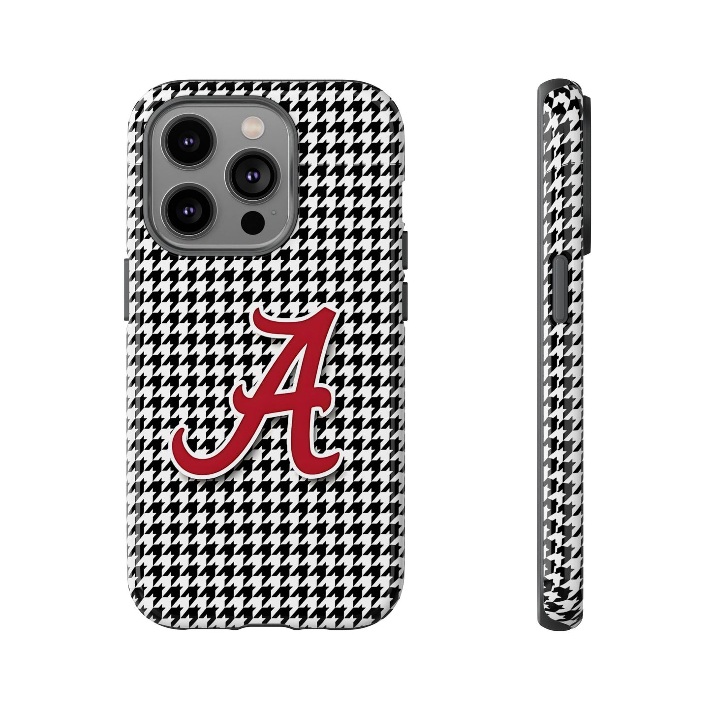 Alabama Houndstooth Phone Case, Tough Cases, College RTR Fan Gear, Initial A