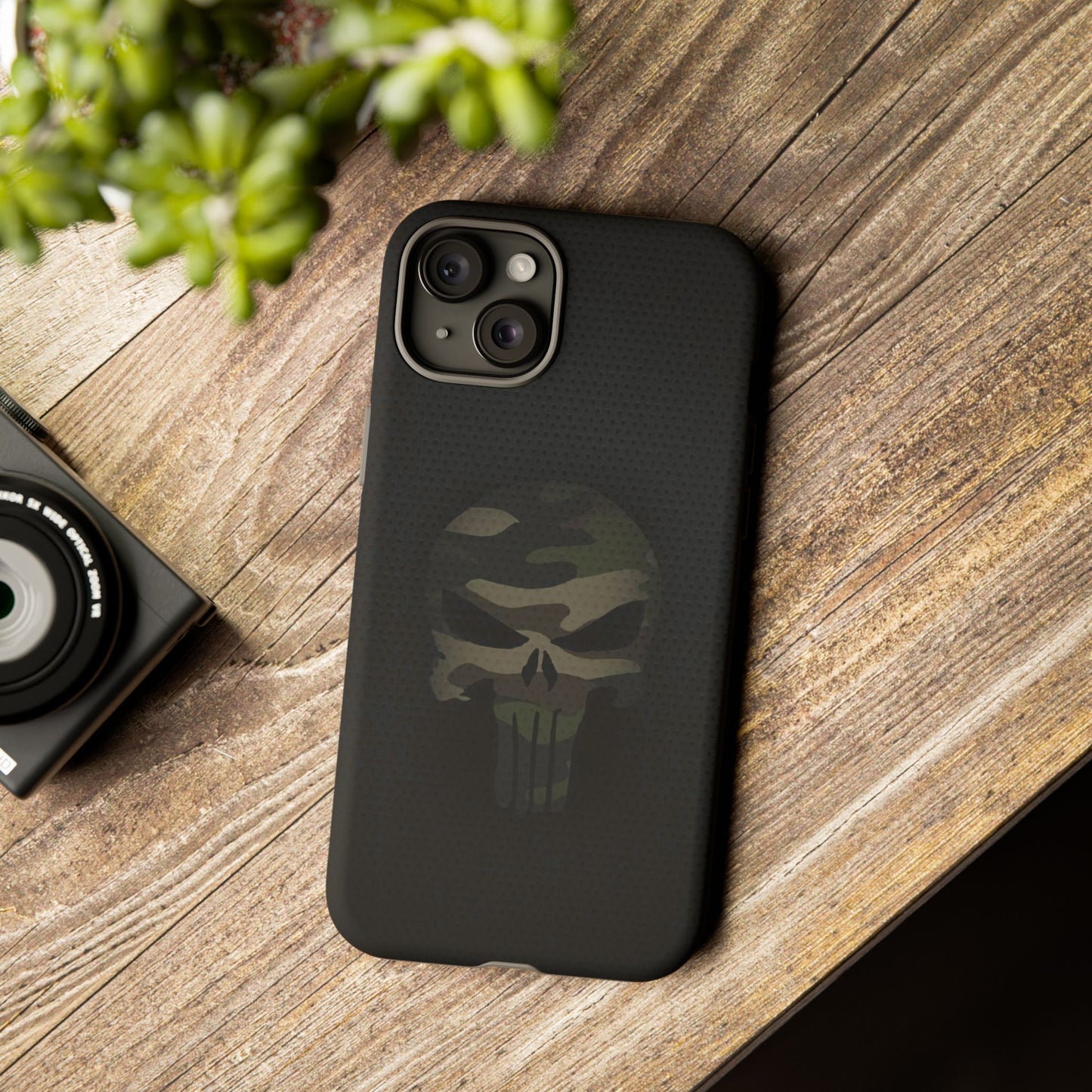 Camo Green Tough Case For iPhone, Samsung Galaxy, Pixel, Punisher Graphic