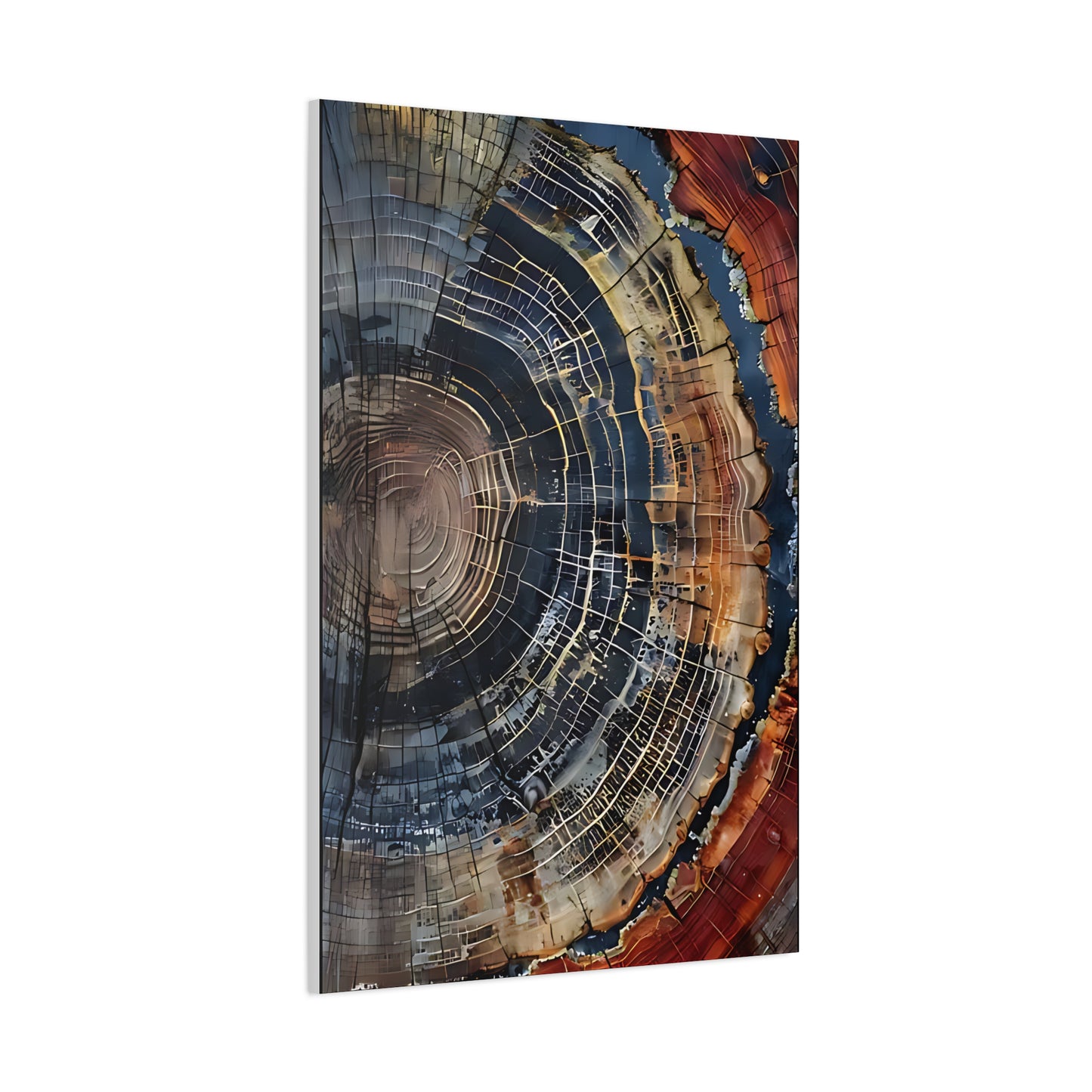 Canvas Print, Tree Ring Wall Art, Modern Farmhouse Decor, Abstract Colorful