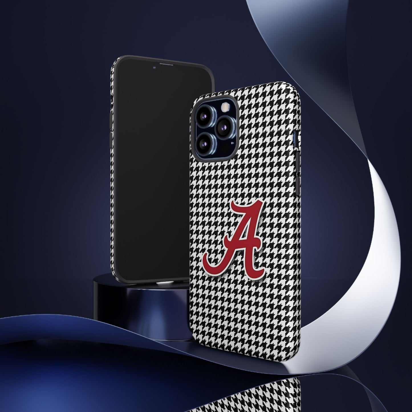 Alabama Houndstooth Phone Case, Tough Cases, College RTR Fan Gear, Initial A