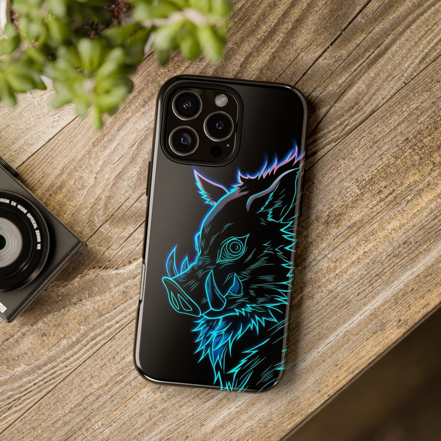 Tough Cases For iPhone, Galaxy, Anime Hashibira Beast Slayer Neon Design