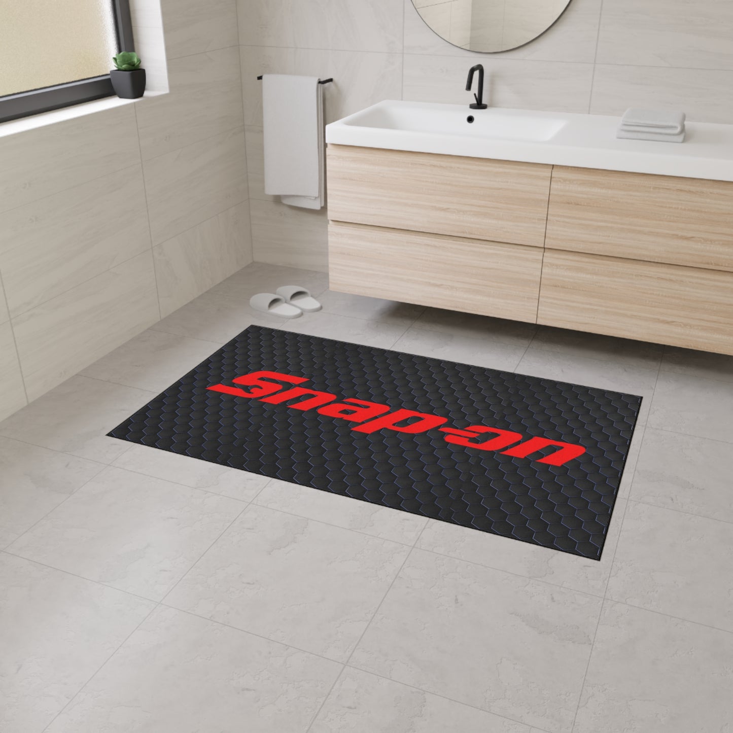 Snap-on Hexagonal  Heavy Duty Garage Floor Mat — Non-Slip Tool Bench Mat