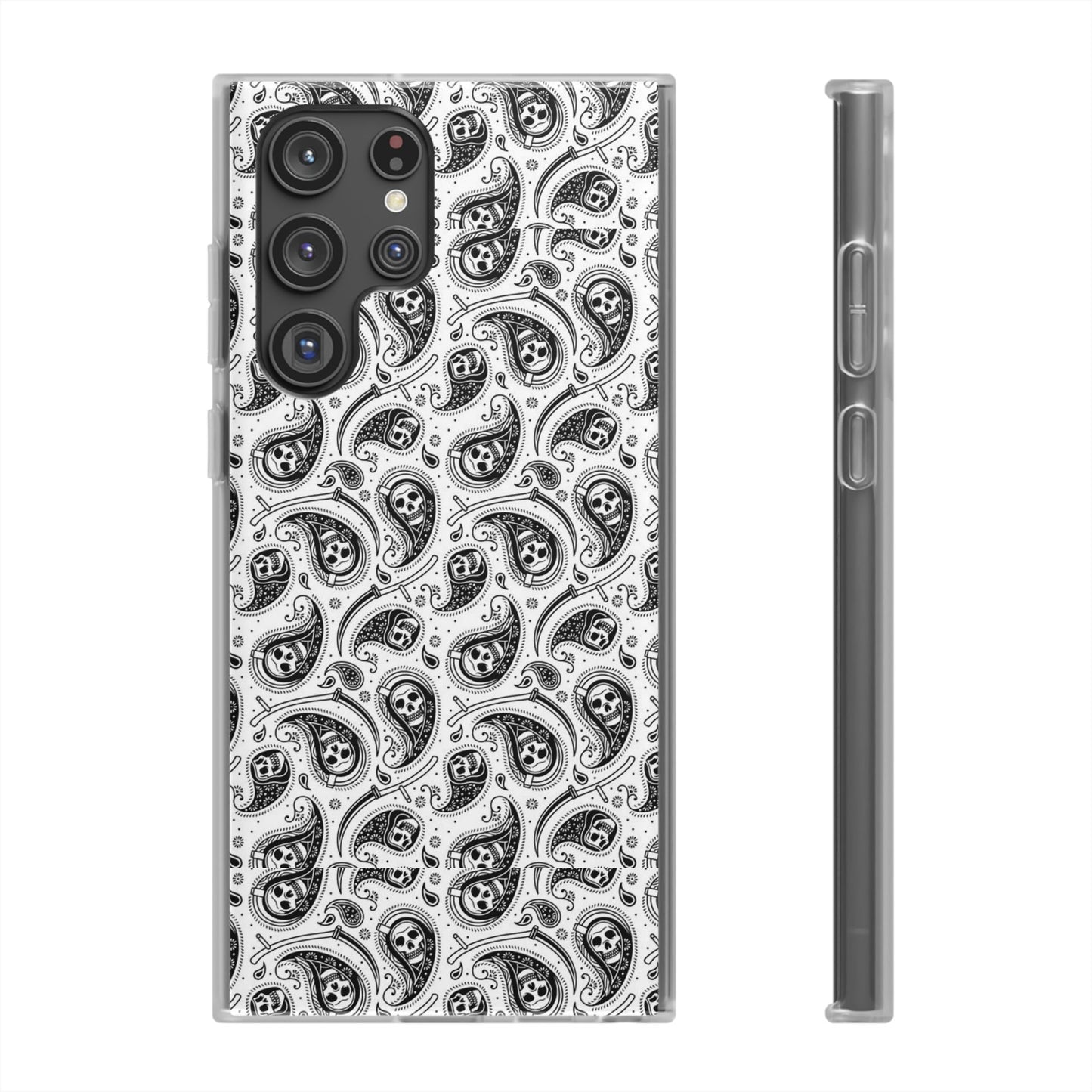 Skull Paisley Pattern Phone Case TPU Soft Flexi Case for iPhones