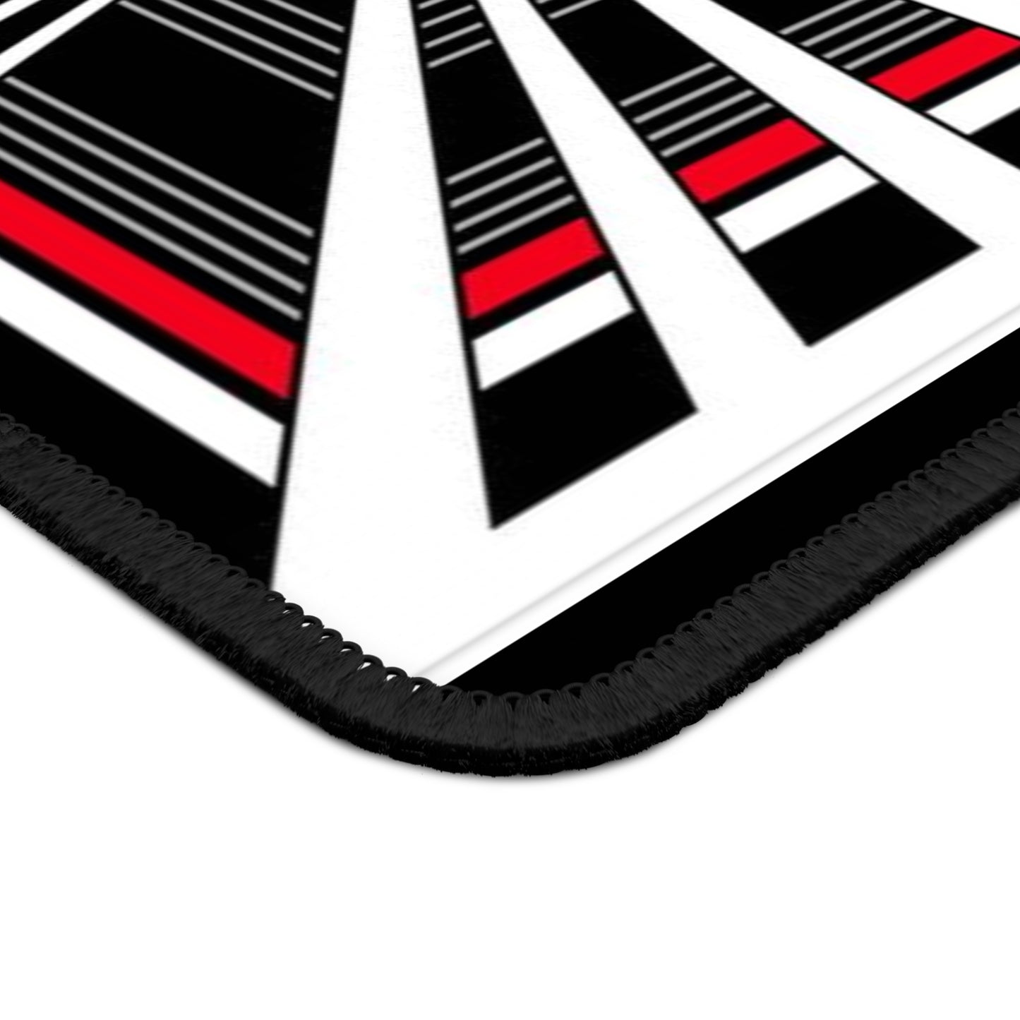 Tesla Plaid Gaming Mouse Pad — Geometric Optical Illusion Design (Black, White & Red)