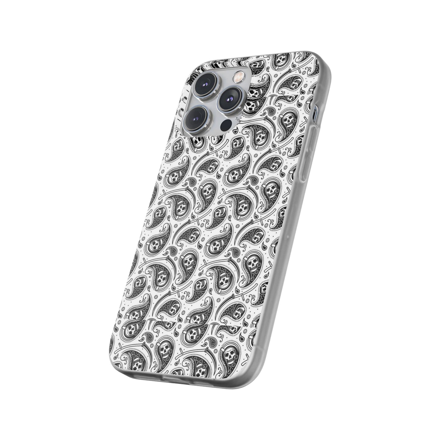 Skull Paisley Pattern Phone Case TPU Soft Flexi Case for iPhones