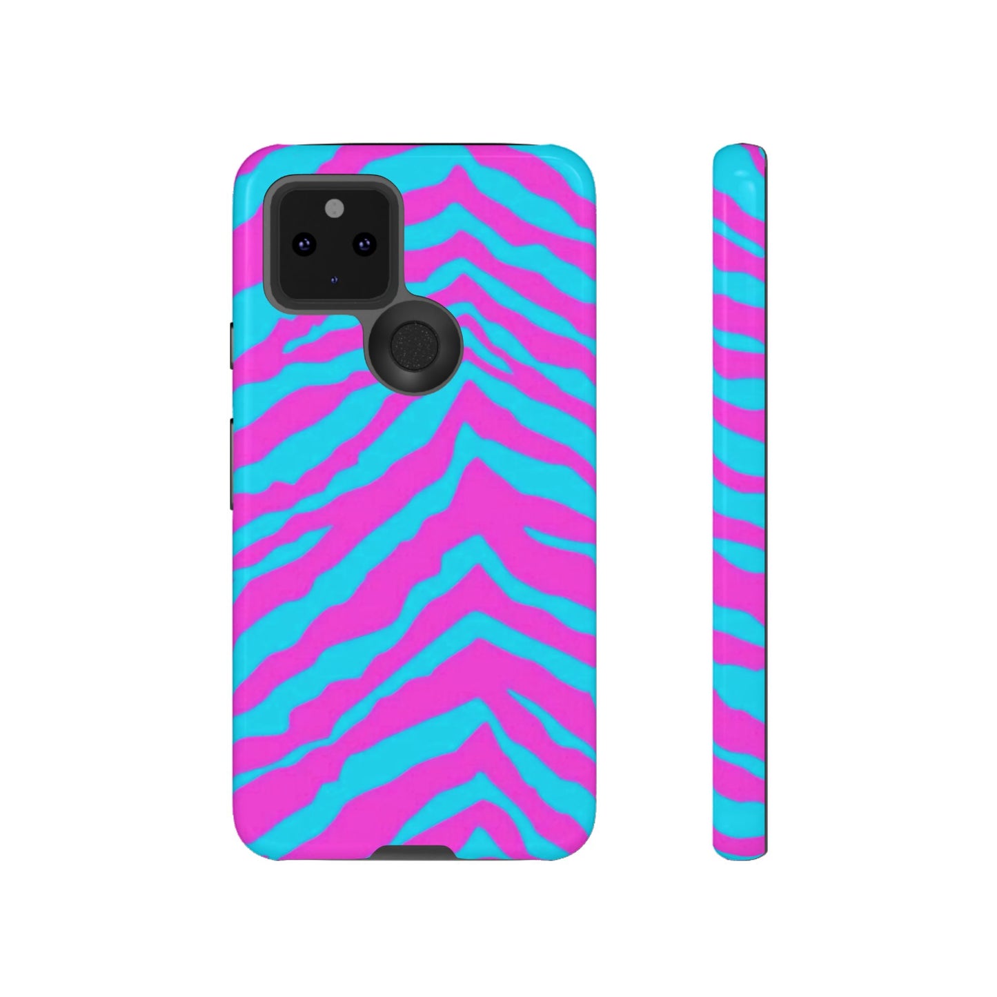 Animal Print Hot Pink And Teal Tough Case for iPhone, Galaxy and Google Pixel