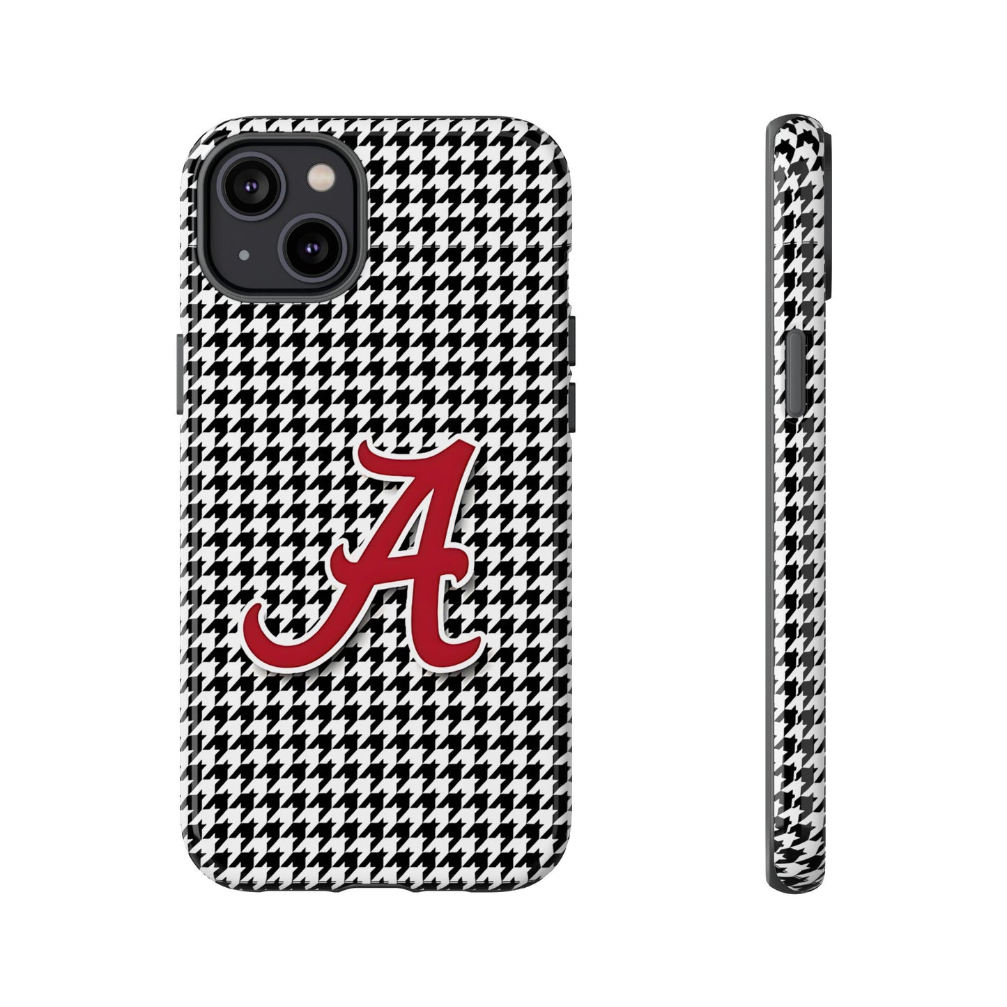 Alabama Houndstooth Phone Case, Tough Cases, College RTR Fan Gear, Initial A