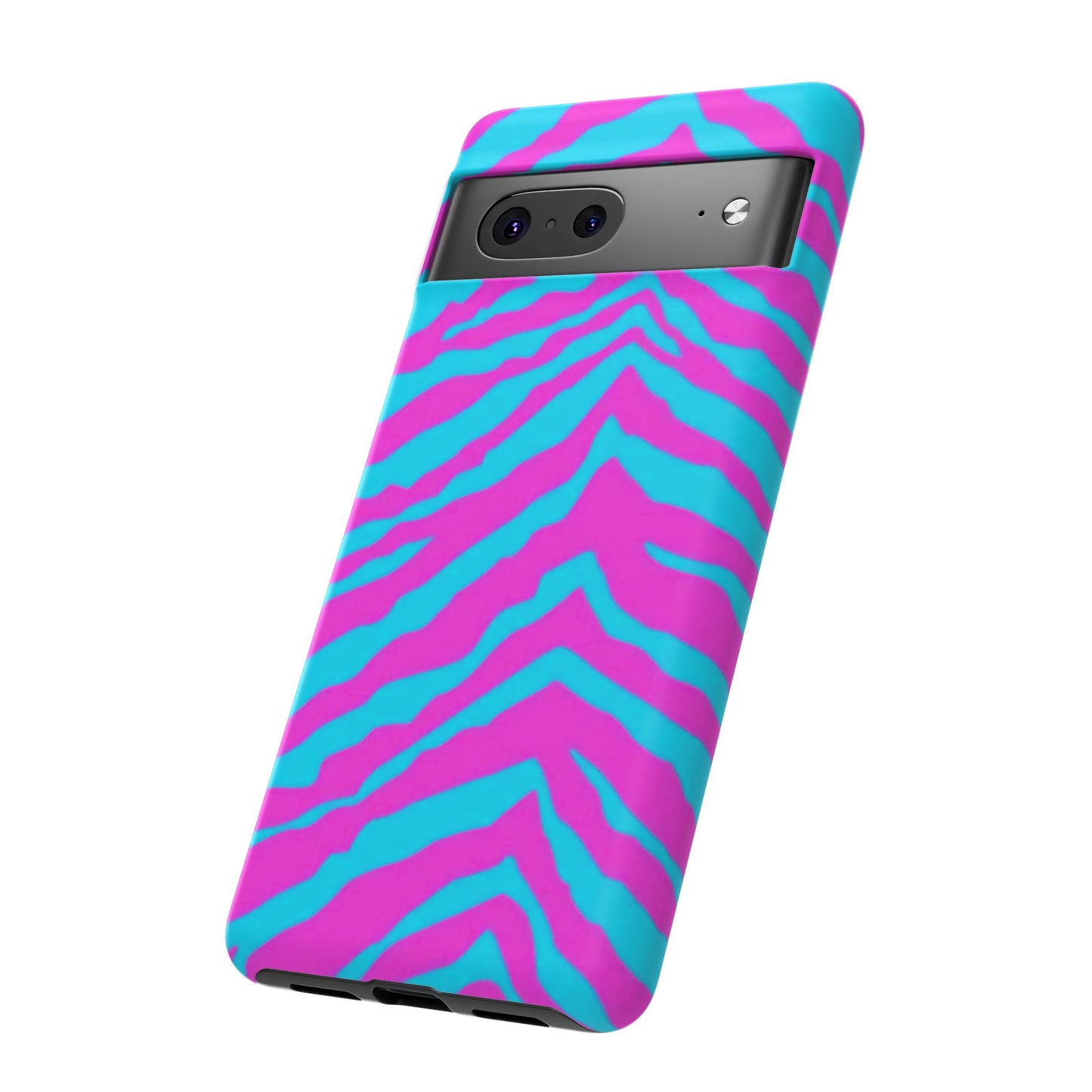 Animal Print Hot Pink And Teal Tough Case for iPhone, Galaxy and Google Pixel