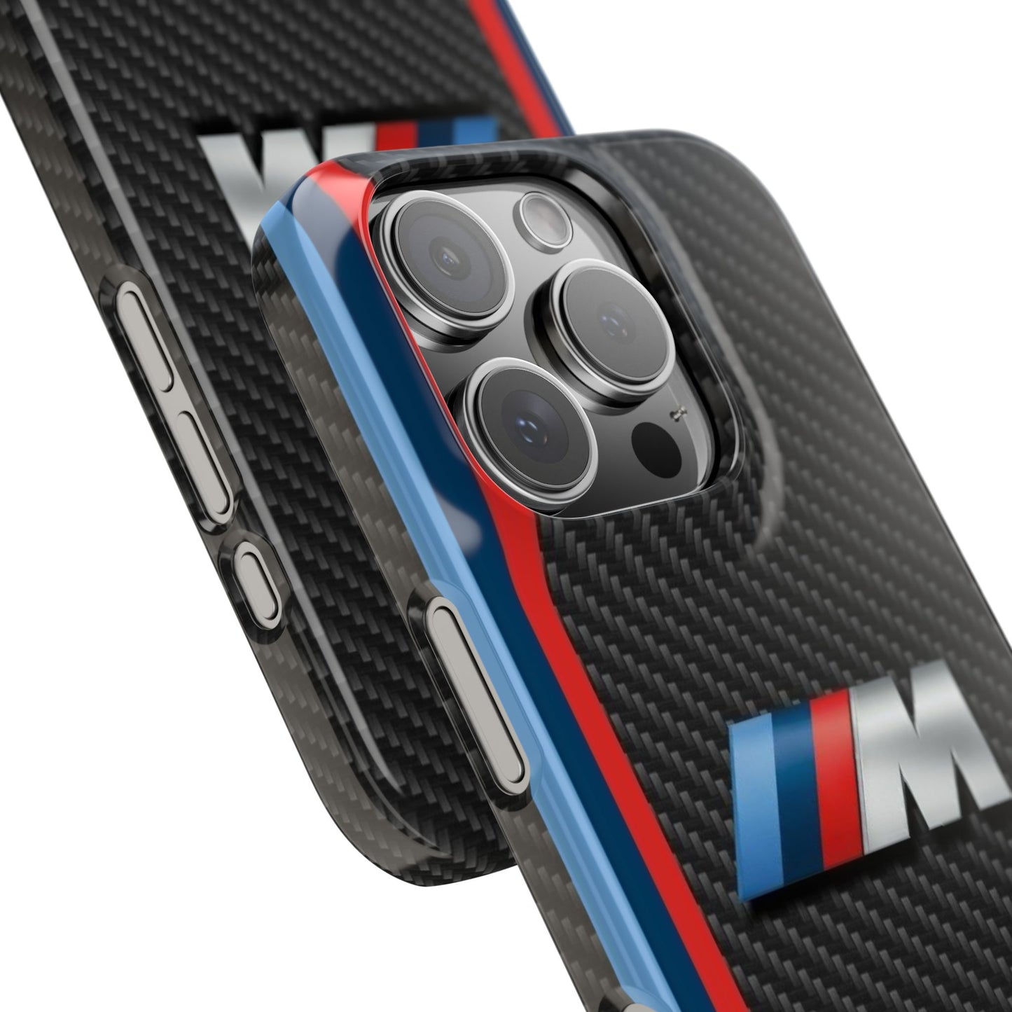 Black iPhone Slim Case, Blue And Red Stripes, BMW M Series