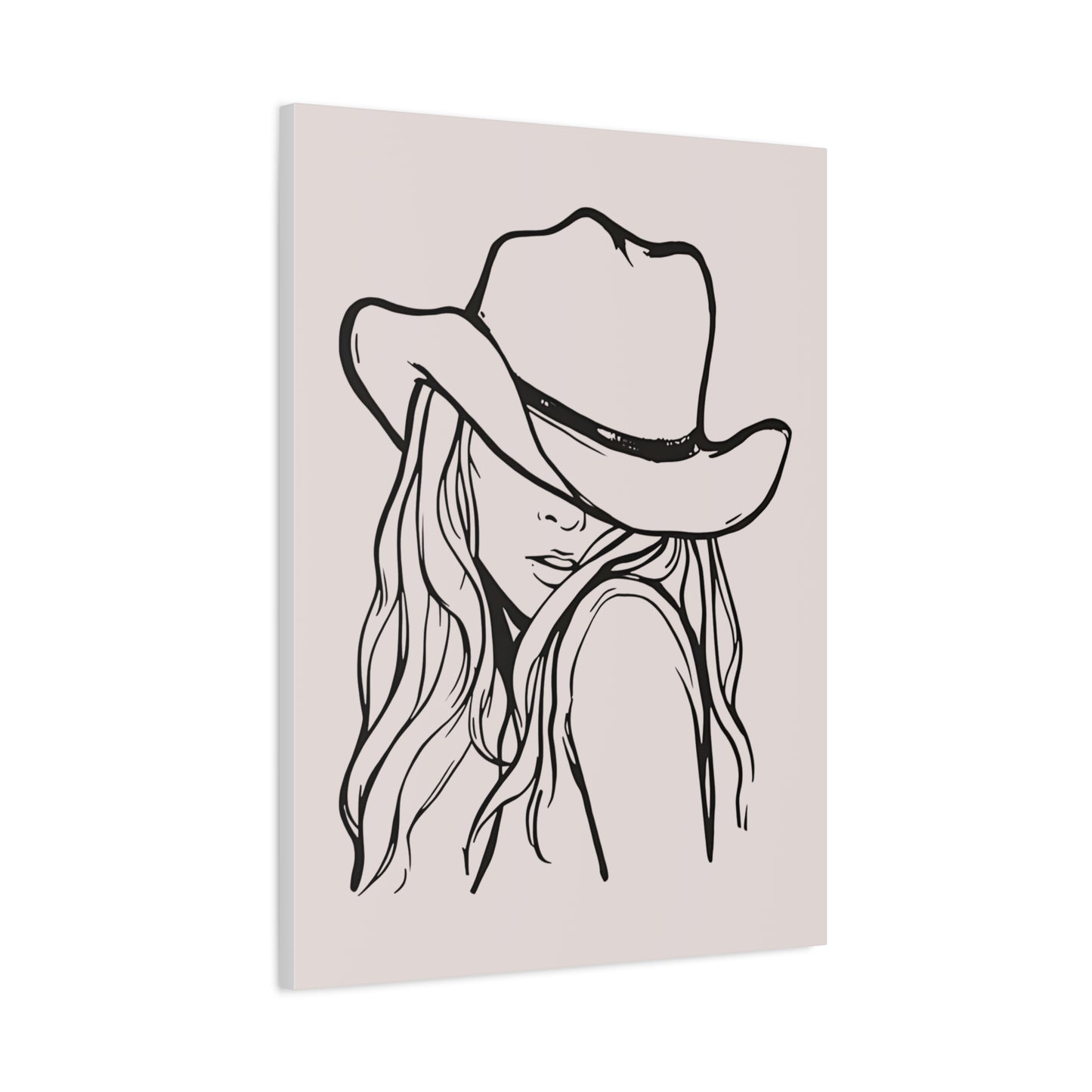 Canvas Wall Art Prints, Western Cowgirl Wall Art, Trendy Line Art