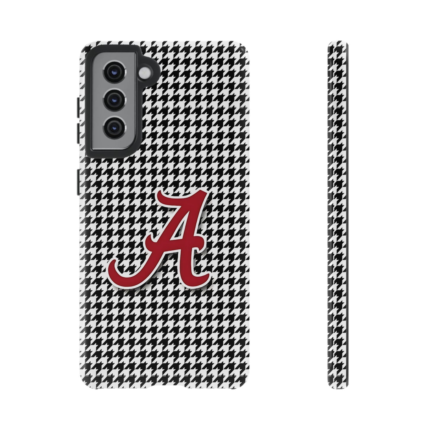 Alabama Houndstooth Phone Case, Tough Cases, College RTR Fan Gear, Initial A