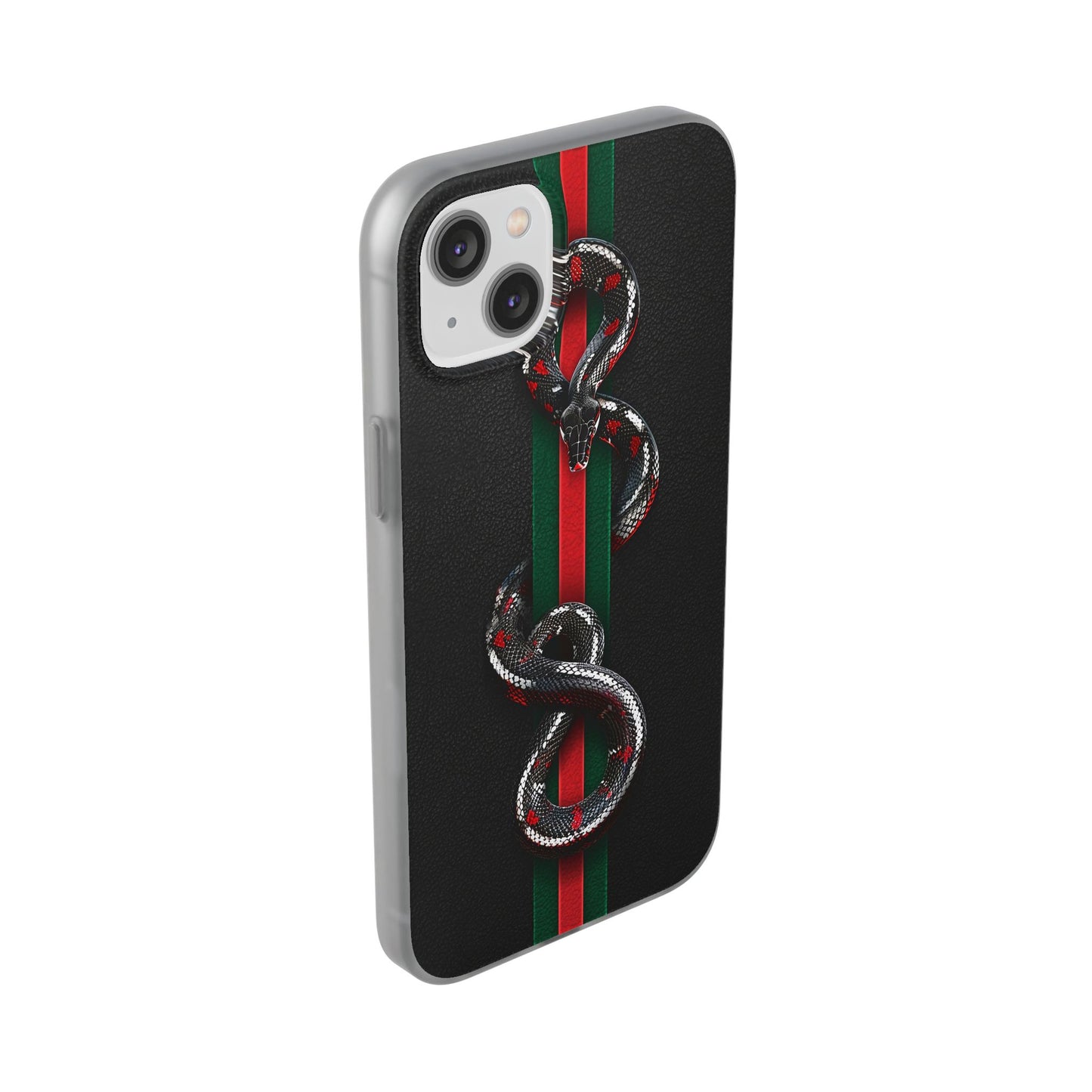 Green and Red Stripes Snake TPU Flexi Cases For iPhones And Samsung Galaxy